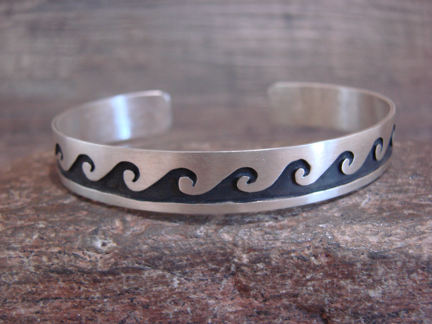 Native American Sterling Silver Petroglyph Bracelet by LG