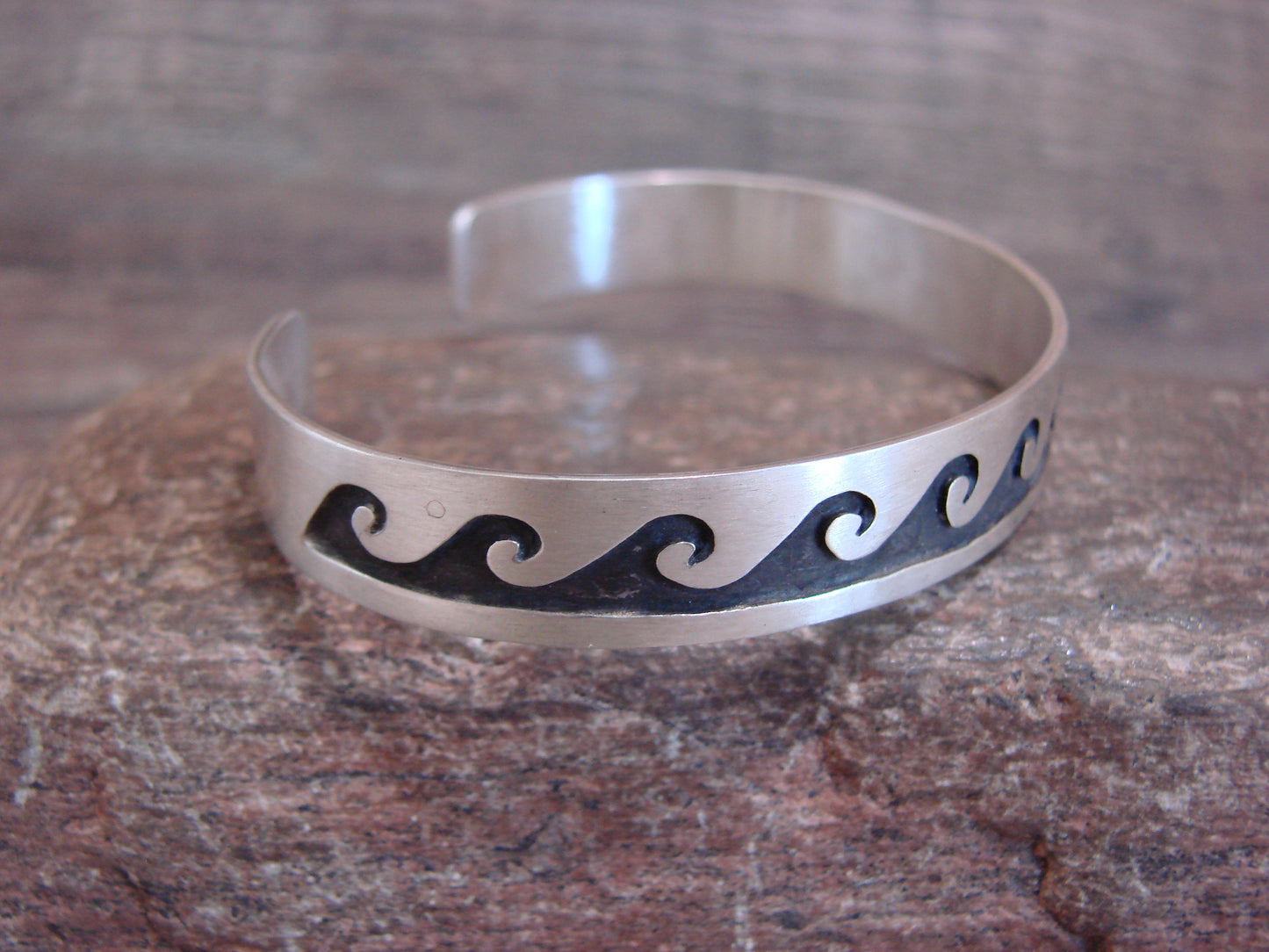 Native American Sterling Silver Petroglyph Bracelet by LG