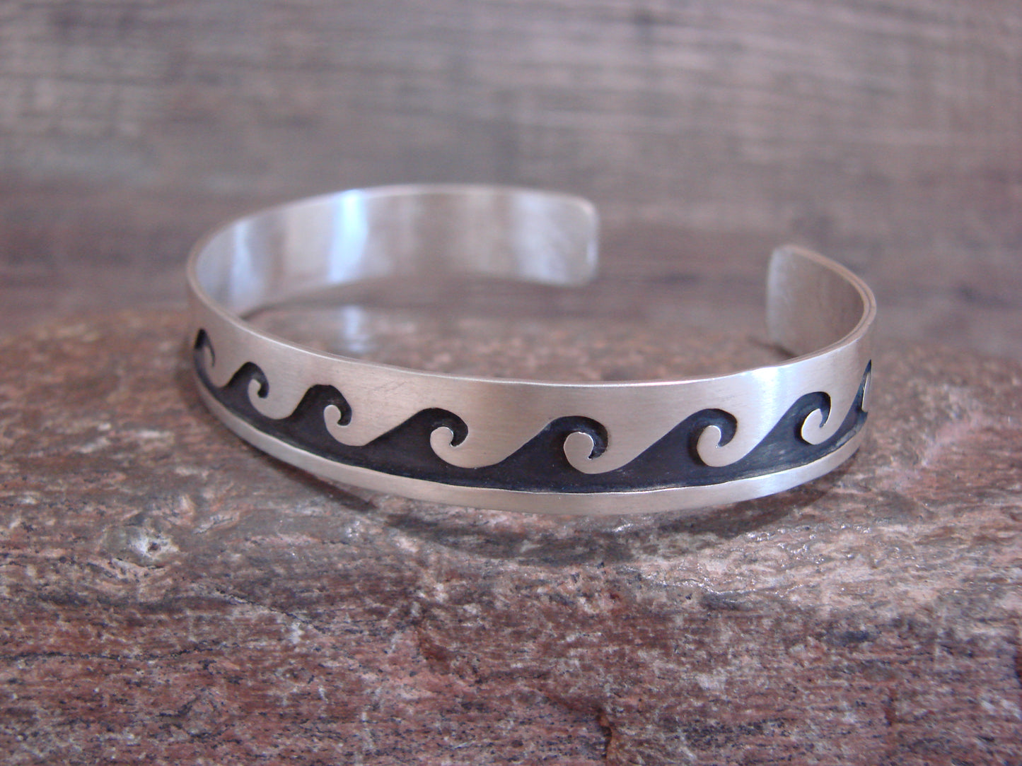 Native American Sterling Silver Petroglyph Bracelet by LG