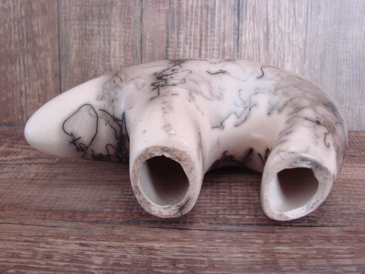 Navajo Pottery Horse Hair Bear Sculpture by Vail