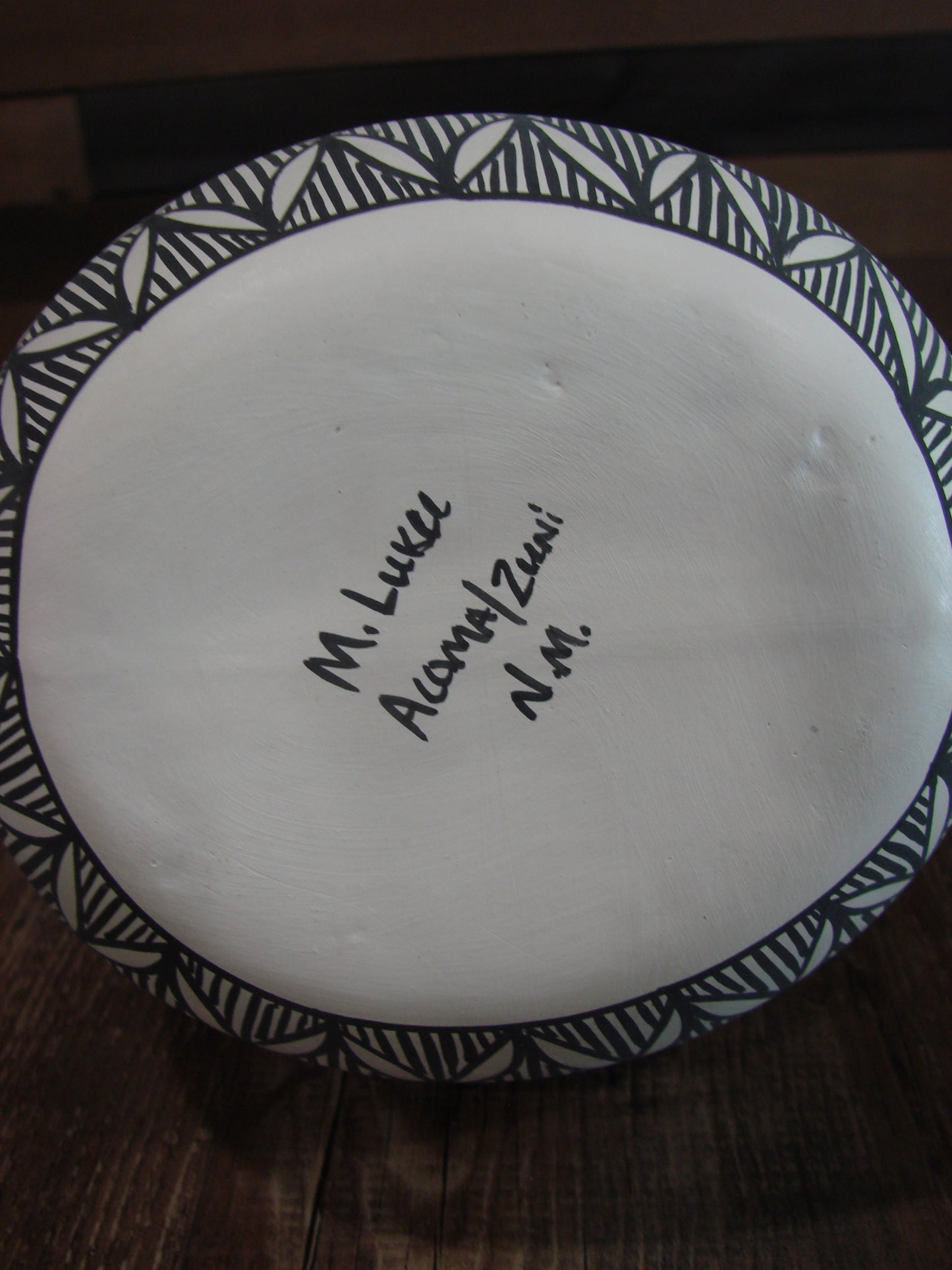 Native American Fine Line Hand Painted Wedding Vase by M. Lukee