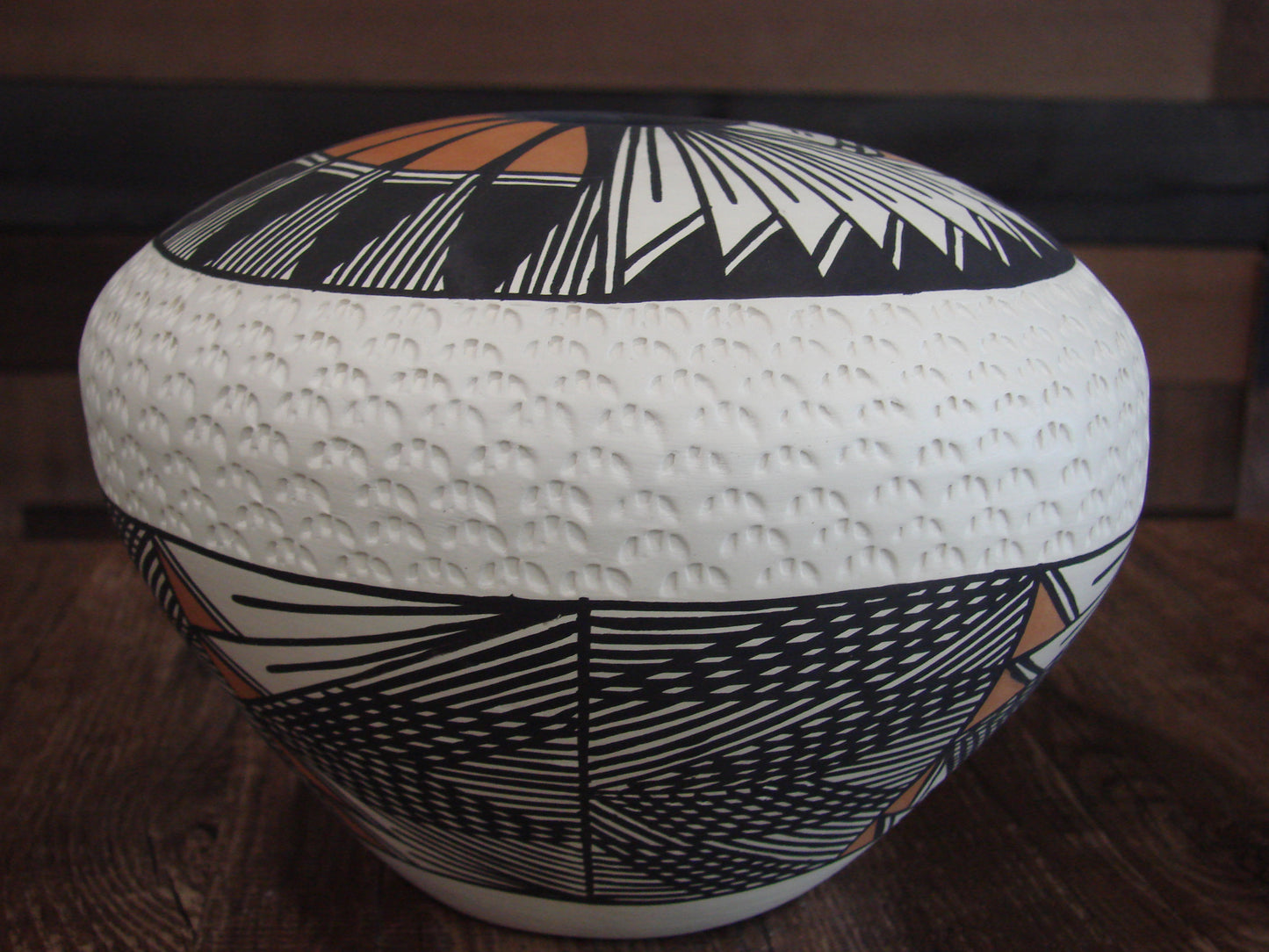 Native American Hand Painted Fine Line Acoma Pottery by Garcia