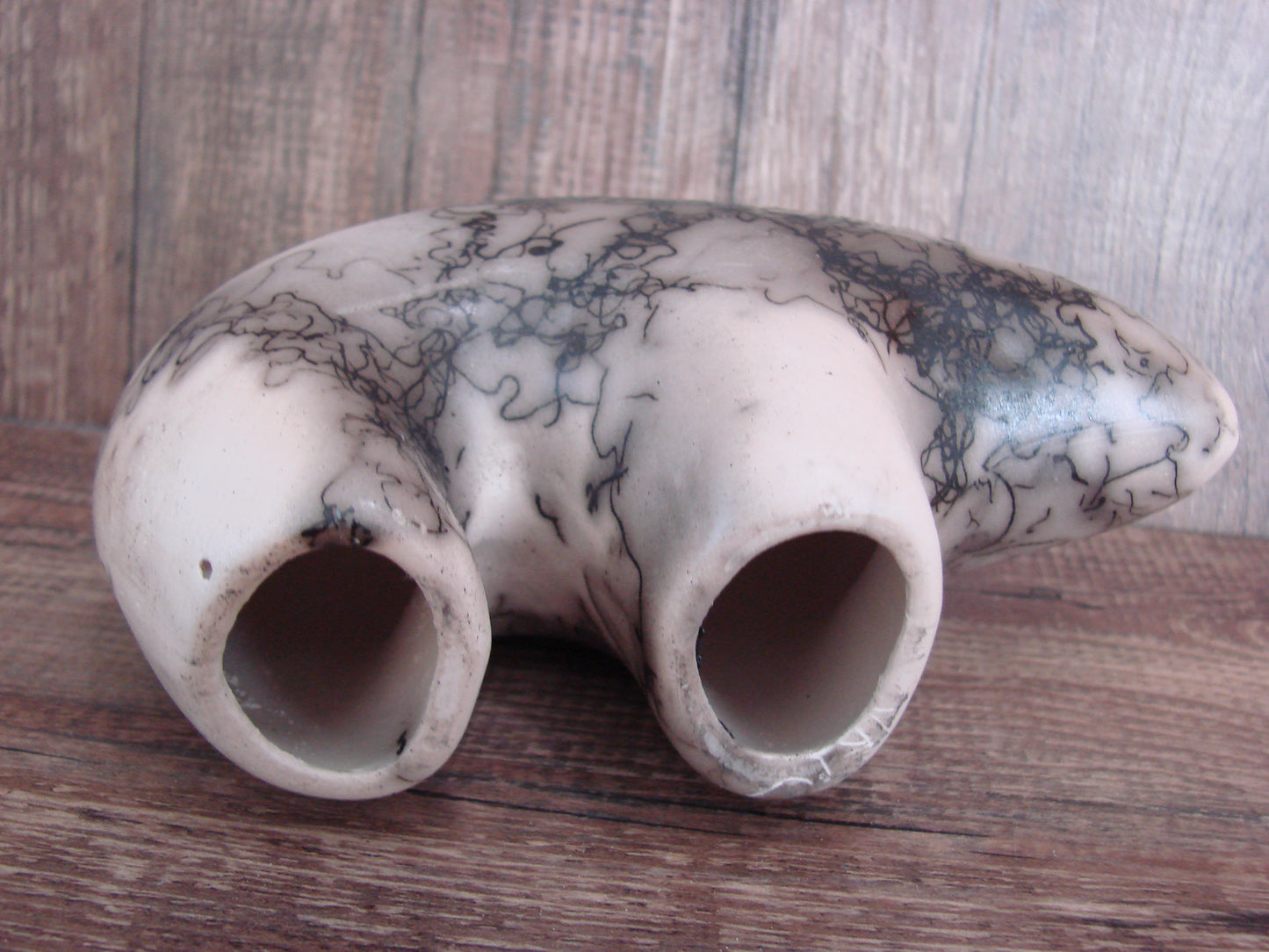 Navajo Pottery Horse Hair Bear Sculpture by Vail