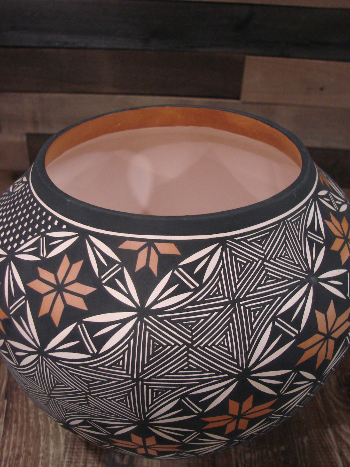 Native American Fine Line Hand Coiled Pottery by Terrance Chino Sr.
