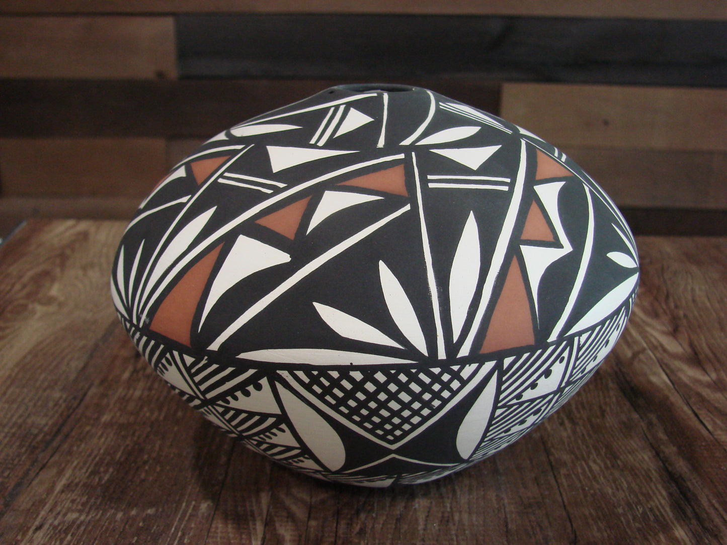 Native American Acoma Fine Line Hand Painted Pottery by Concho