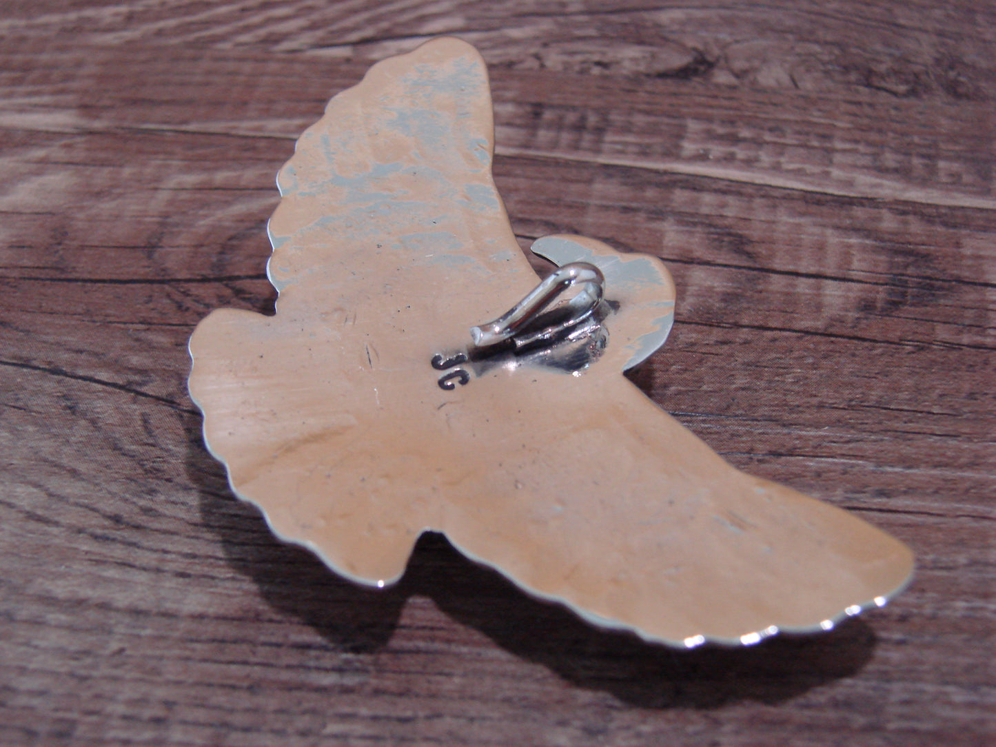 Navajo Indian Nickel Silver & Turquoise Eagle Pendant - Cleveland