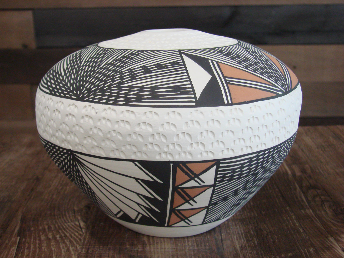 Native American Hand Painted Fine Line Acoma Pottery by Garcia