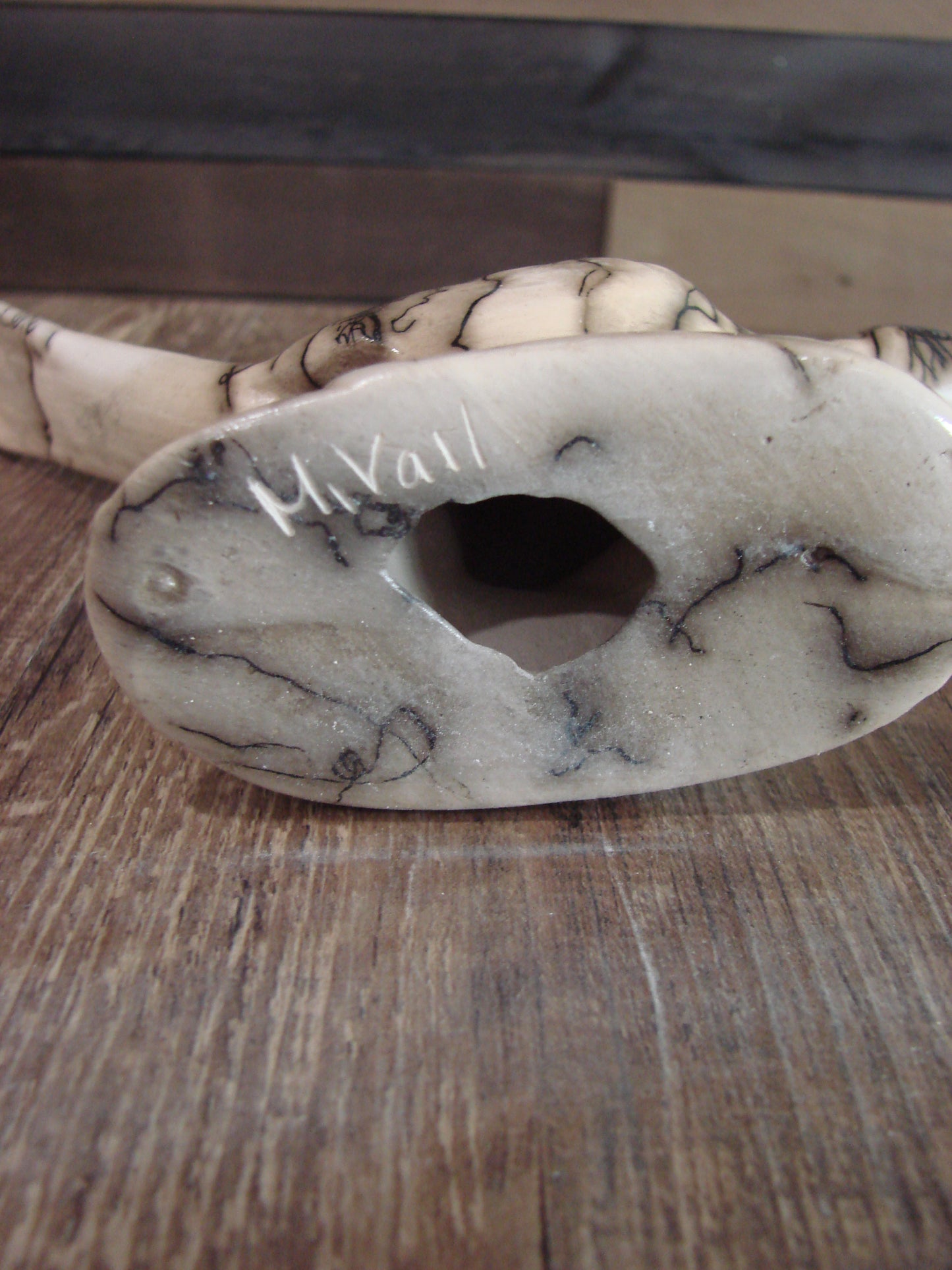 Native American Pottery Horse Hair Road Runner Sculpture by Vail