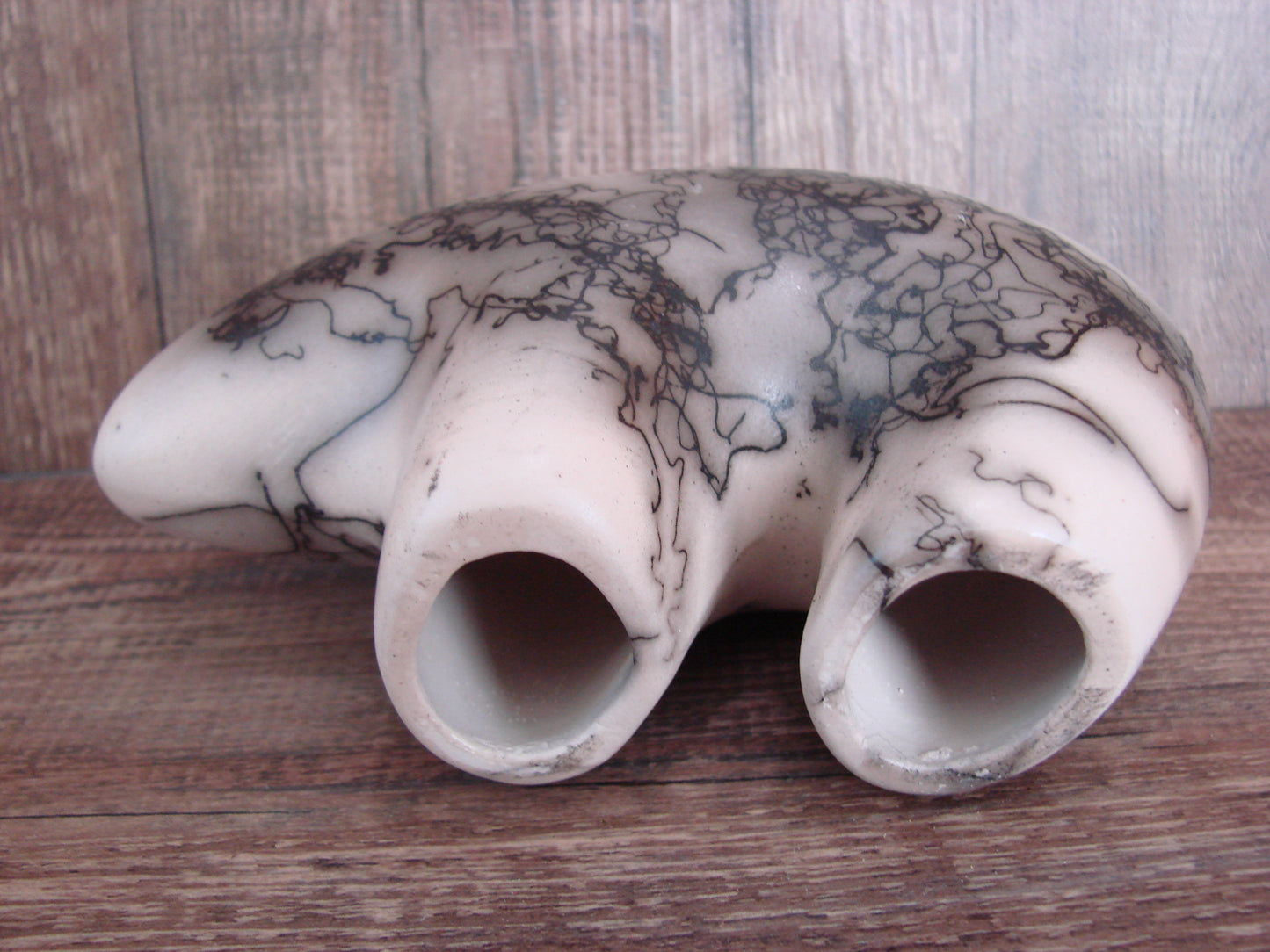 Navajo Pottery Horse Hair Bear Sculpture by Vail