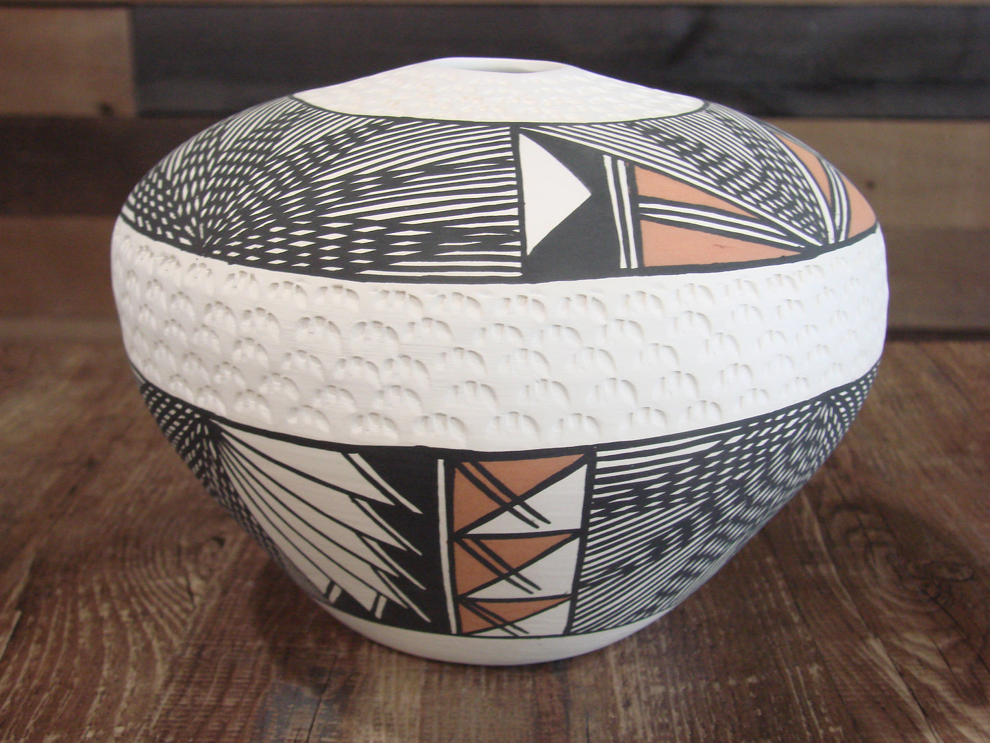 Native American Hand Painted Fine Line Acoma Pottery by Garcia
