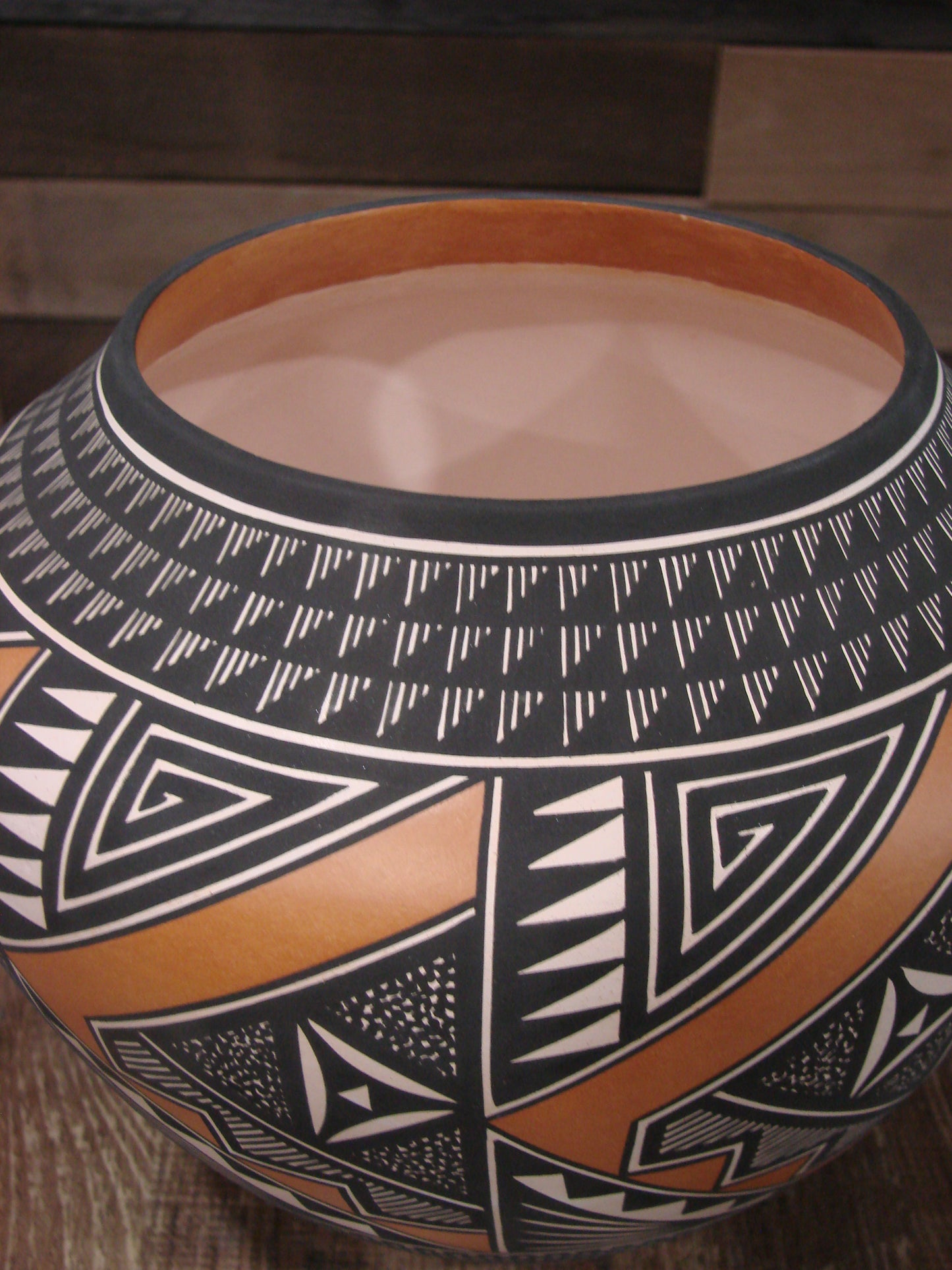 Native American Fine Line Hand Coiled Pottery by Terrance Chino Sr.