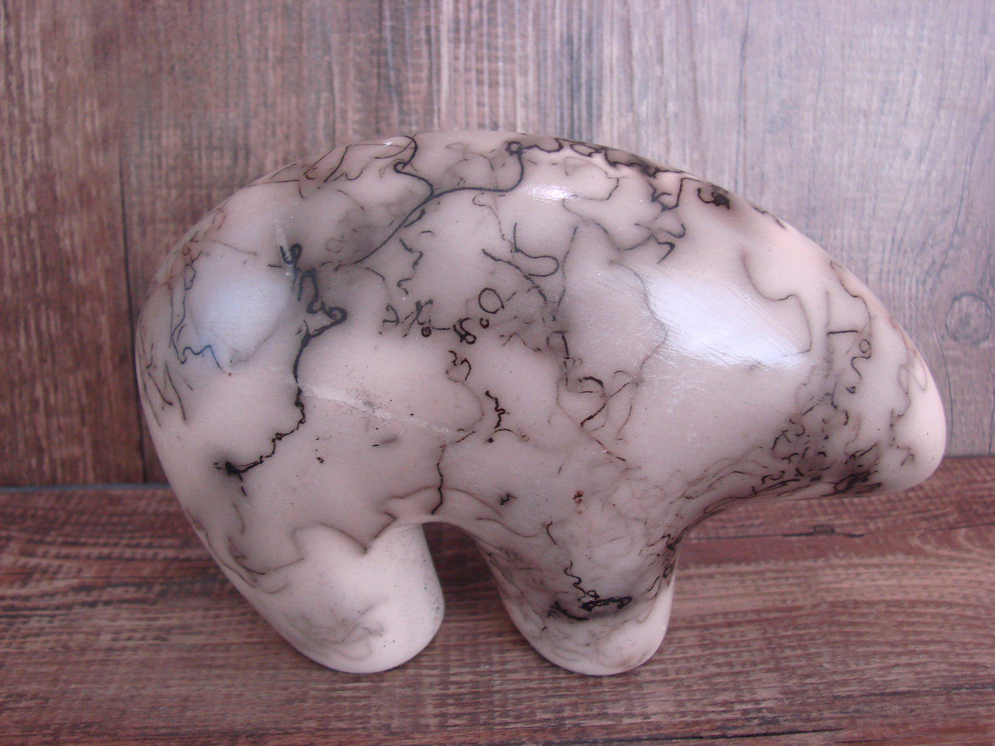 Navajo Pottery Horse Hair Bear Sculpture by Vail