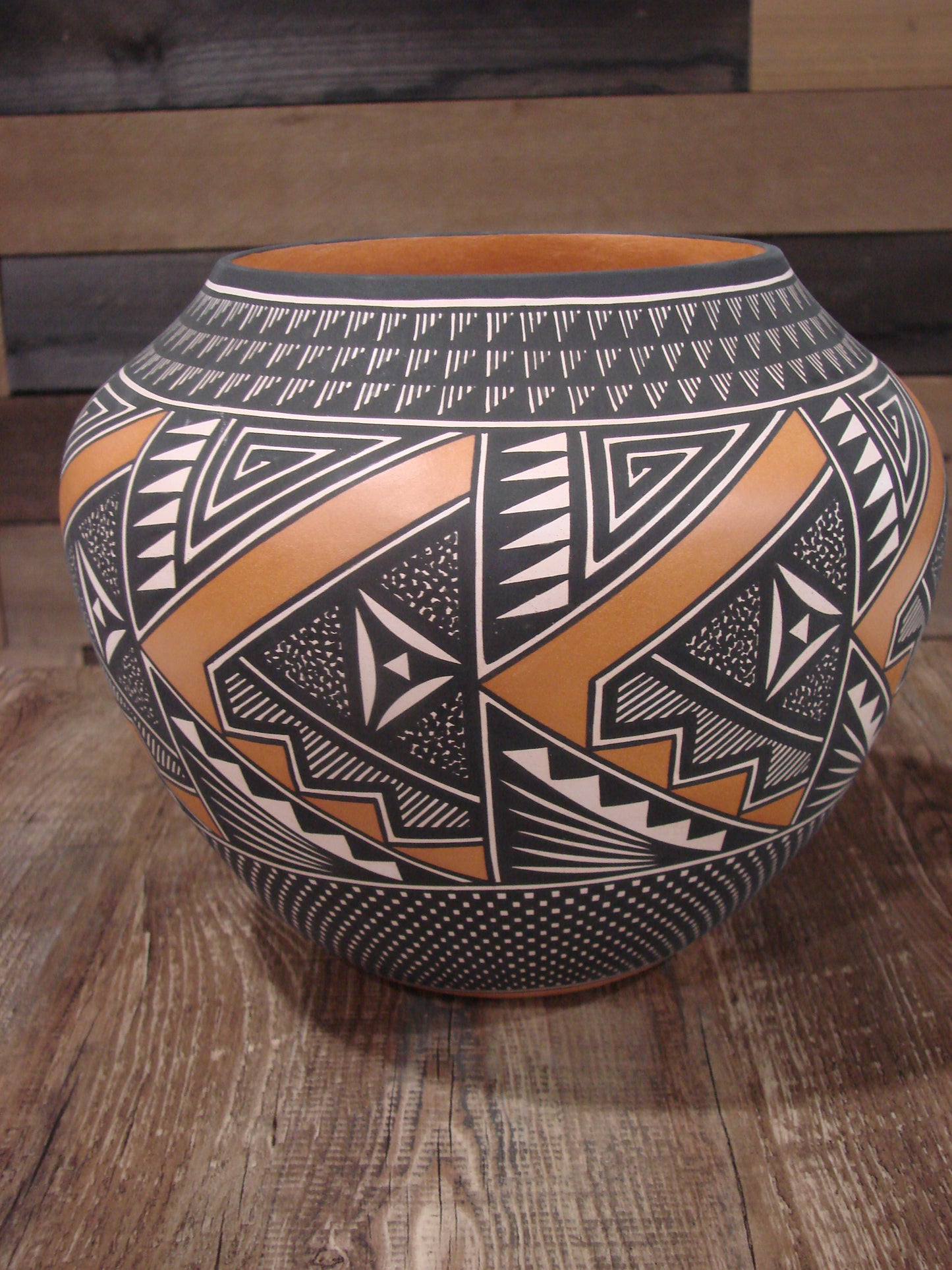 Native American Fine Line Hand Coiled Pottery by Terrance Chino Sr.