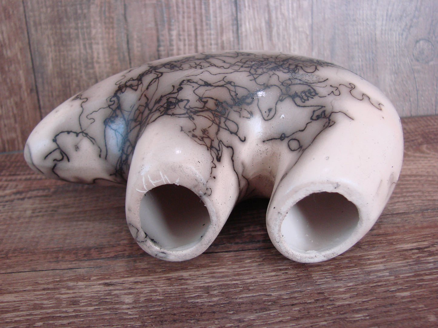Navajo Pottery Horse Hair Bear Sculpture by Vail