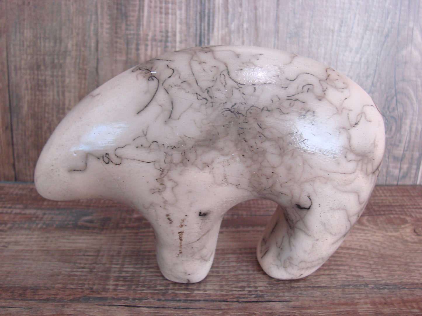 Navajo Pottery Horse Hair Bear Sculpture by Vail