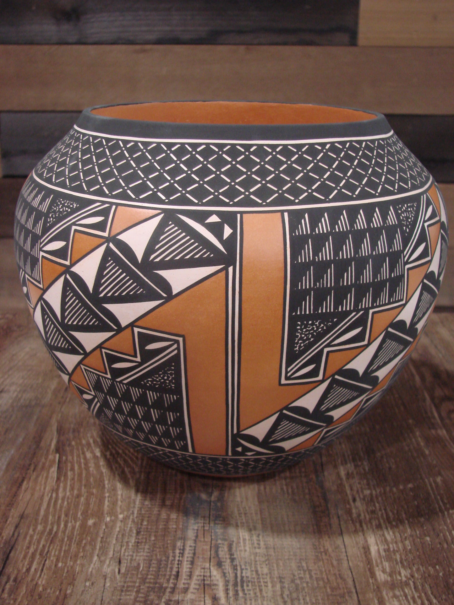 Native American Fine Line Hand Coiled Pottery by Terrance Chino Sr.