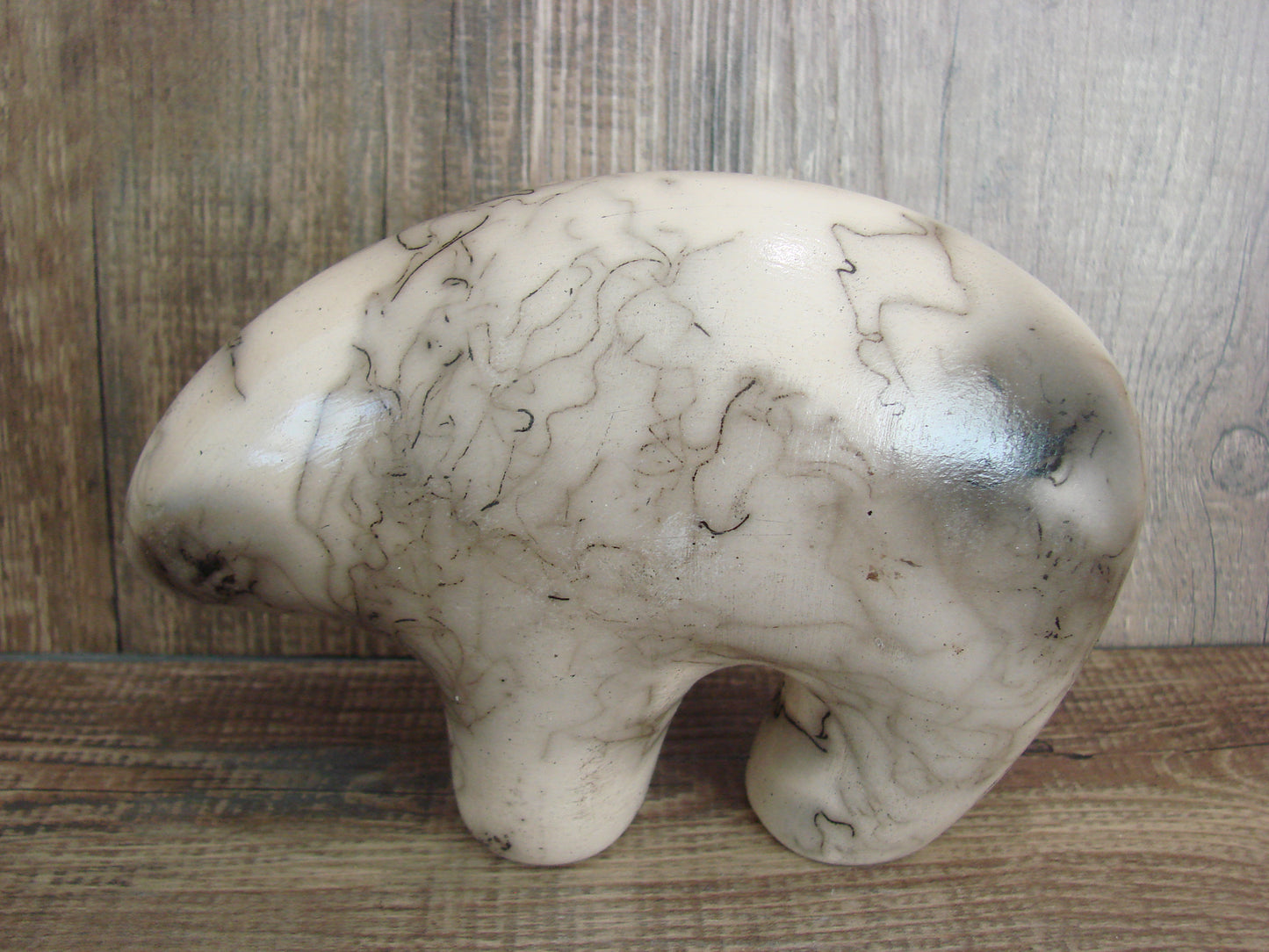 Navajo Pottery Horse Hair Bear Sculpture by Vail