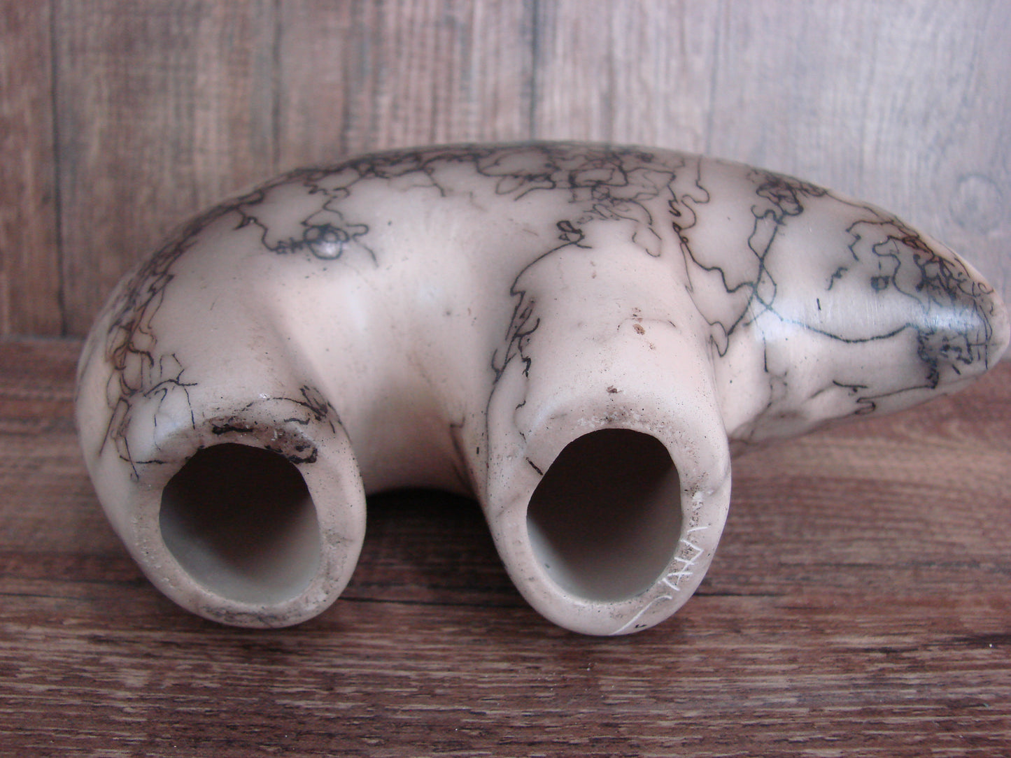 Navajo Pottery Horse Hair Bear Sculpture by Vail