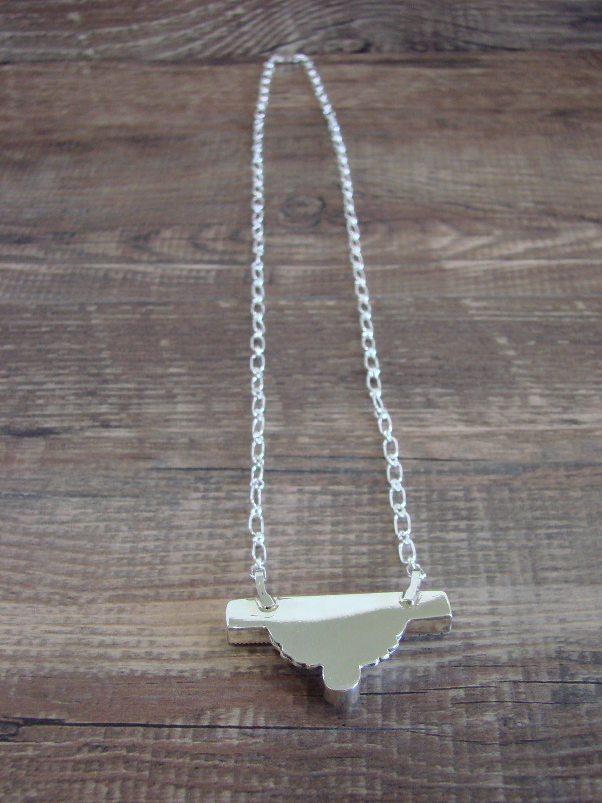 Native American Sterling Silver & White Buffalo Turquoise Link Necklace - Jack