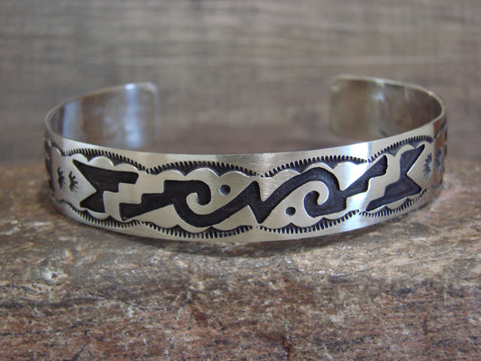 Native American Sterling Silver Petroglyph Bracelet by Begay