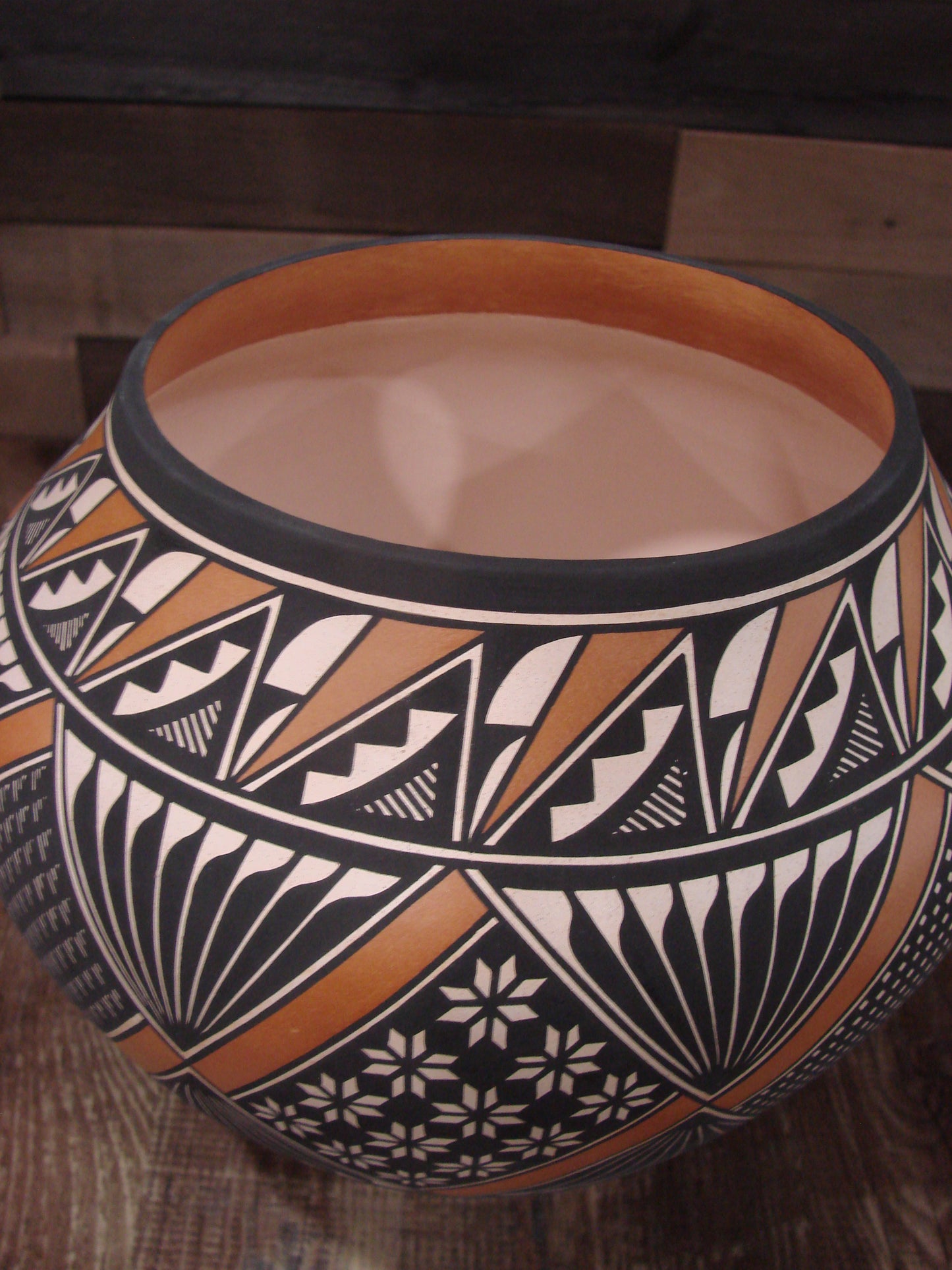 Native American Fine Line Hand Coiled Pottery by Terrance Chino Sr.