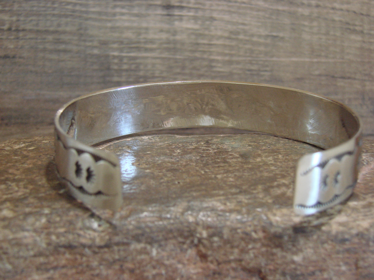 Native American Sterling Silver Petroglyph Bracelet by Begay