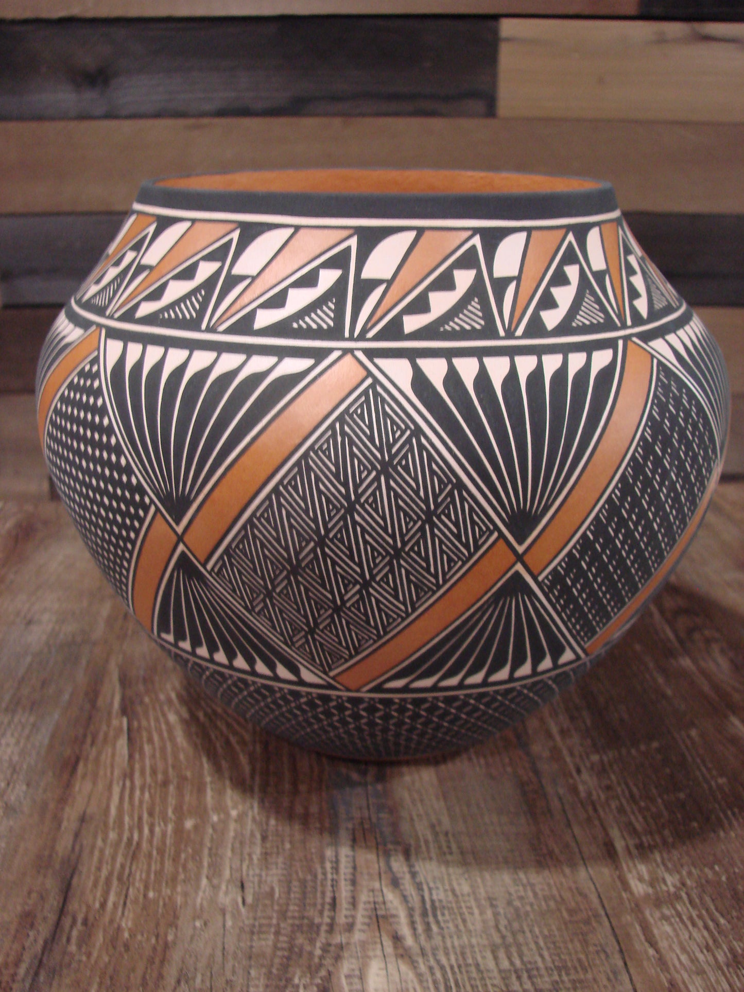 Native American Fine Line Hand Coiled Pottery by Terrance Chino Sr.