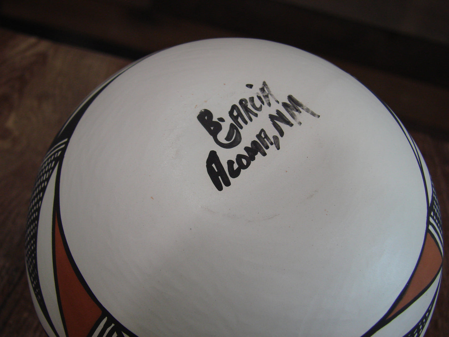 Native American Acoma Fine Line Hand Painted Pottery by B. Garcia