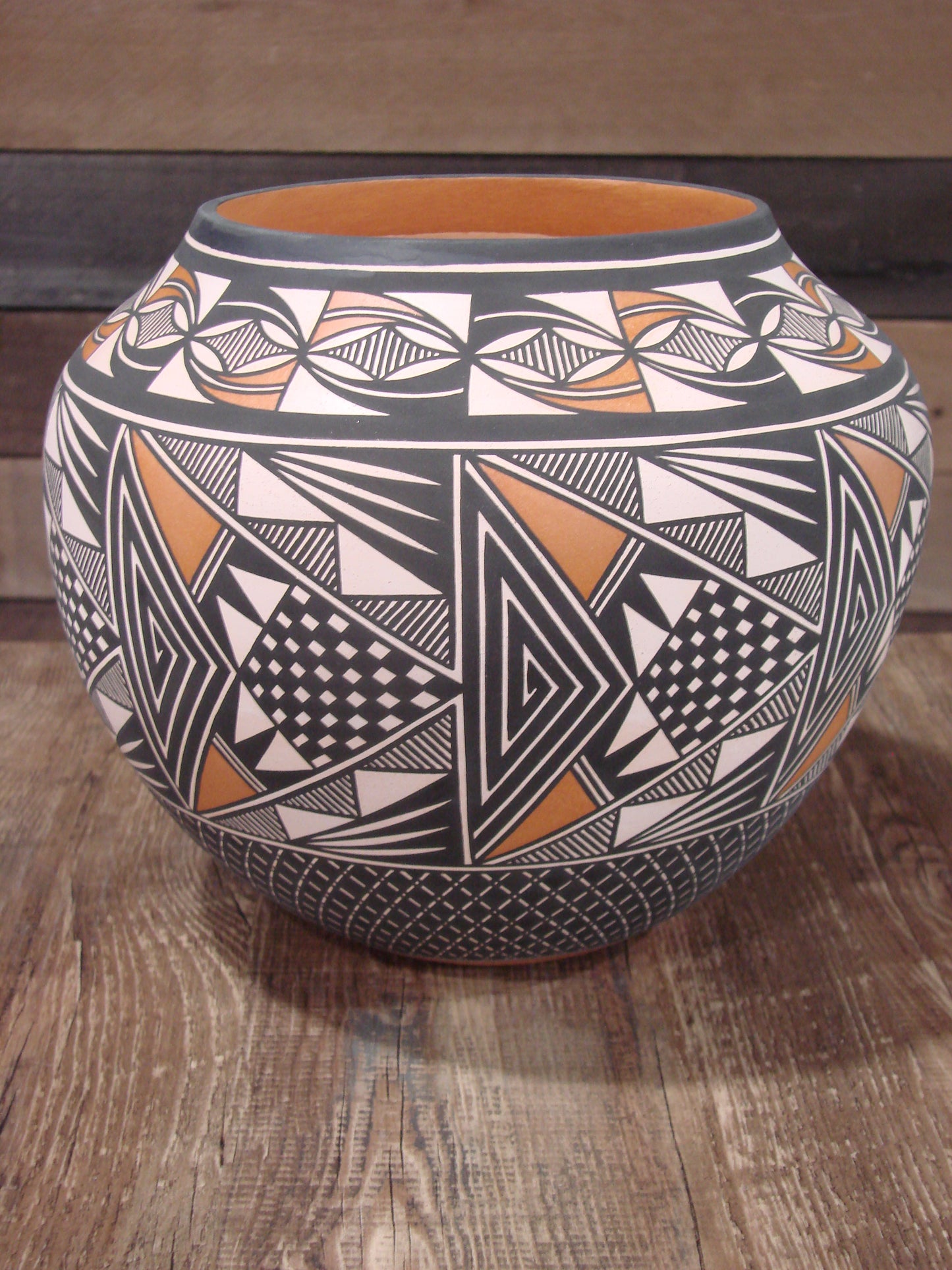 Native American Fine Line Hand Coiled Pottery by Terrance Chino Sr.