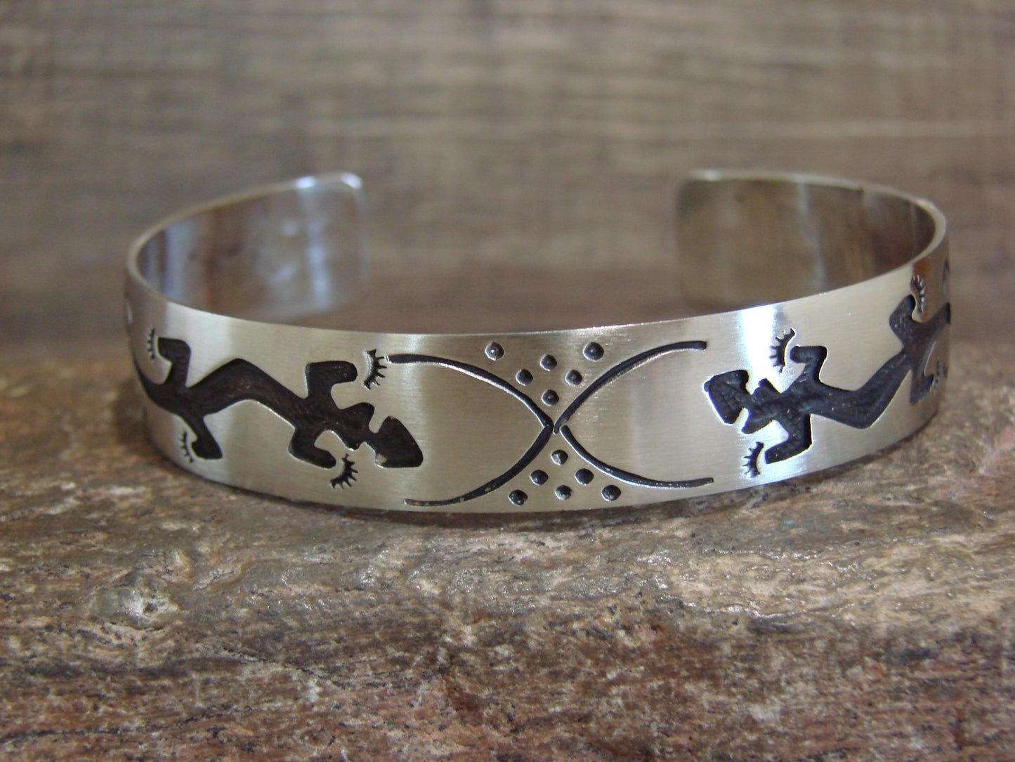 Native American Sterling Silver Lizard Bracelet by Begay