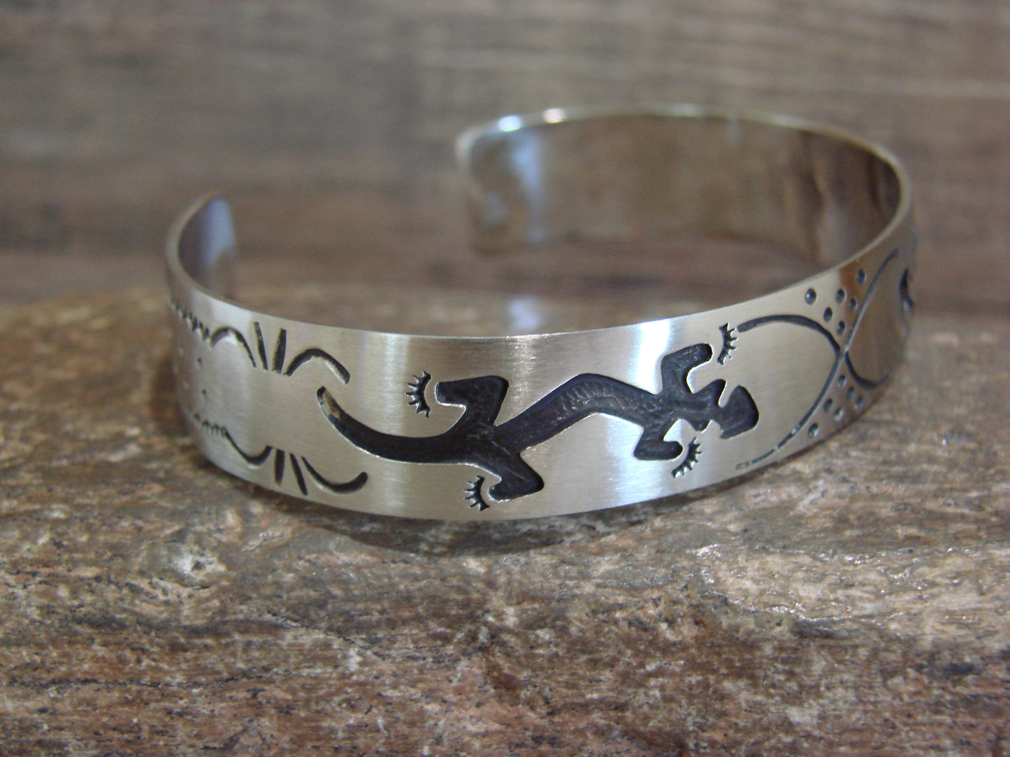 Native American Sterling Silver Lizard Bracelet by Begay