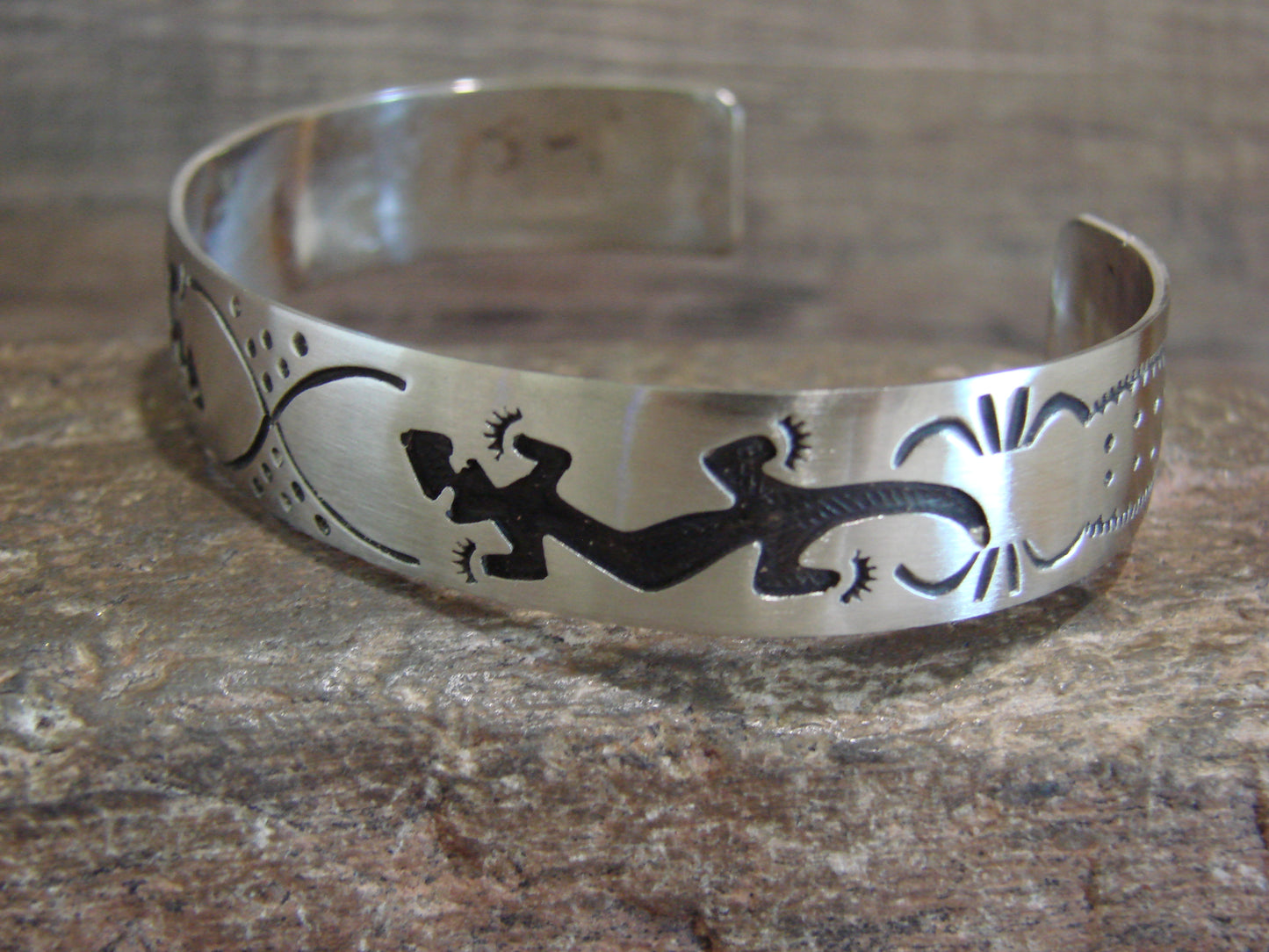Native American Sterling Silver Lizard Bracelet by Begay