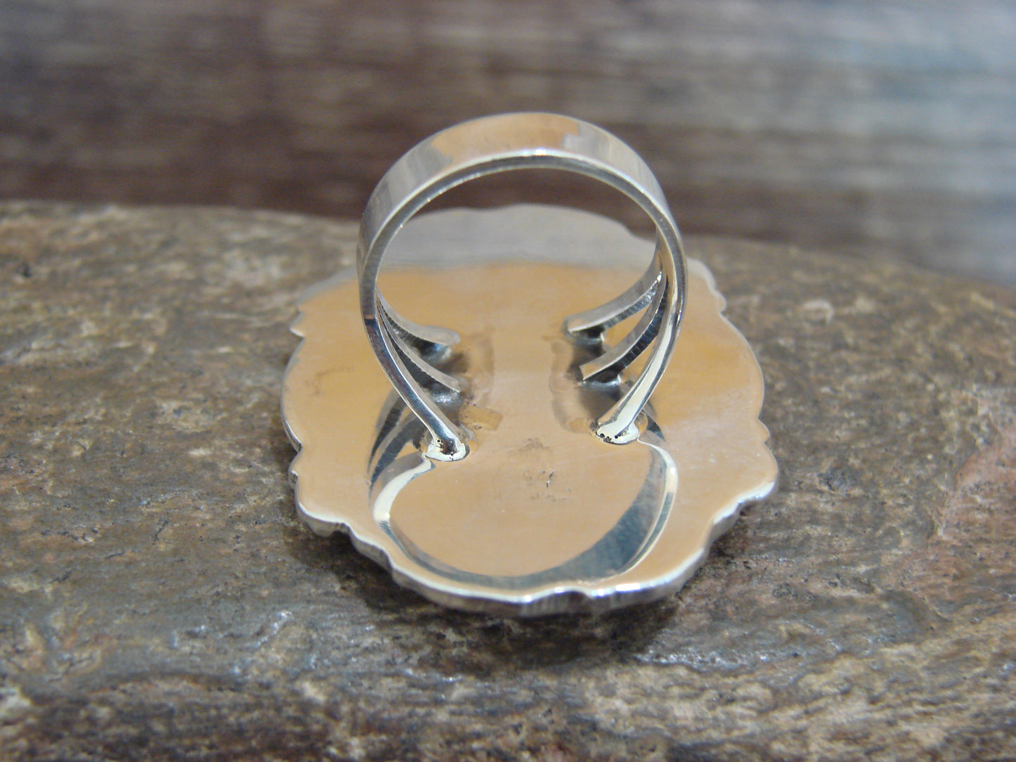 Native American Sterling Silver & Turquoise Cluster Ring by Becenti - Size 6.5