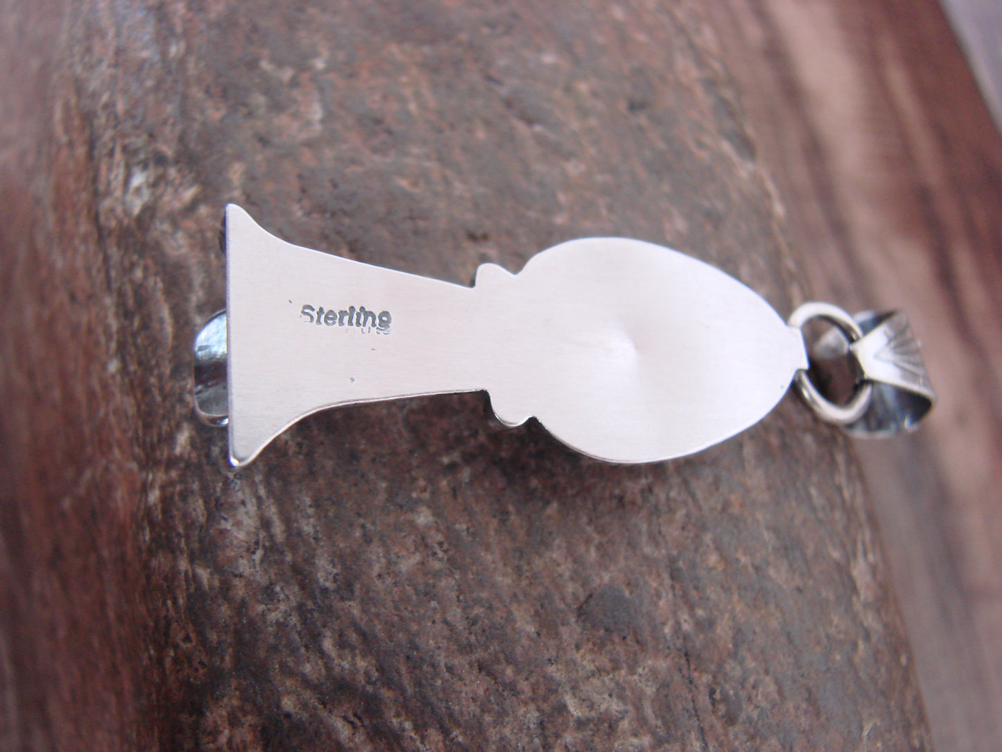 Native American Sterling Silver & Turquoise Squash Blossom Pendant by Betone