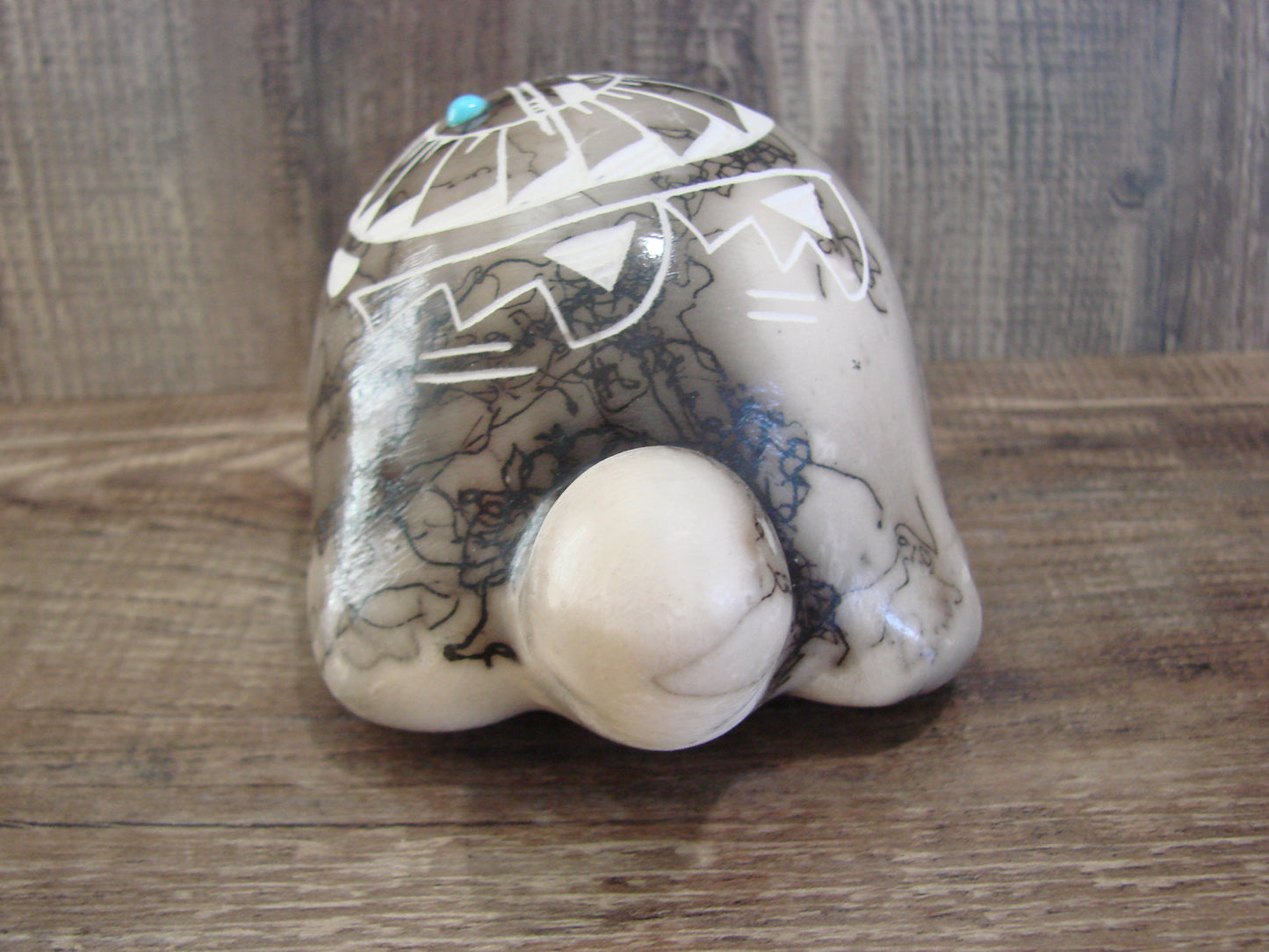 Native American Navajo Indian Pottery Horse Hair Turtle Sculpture by Vail