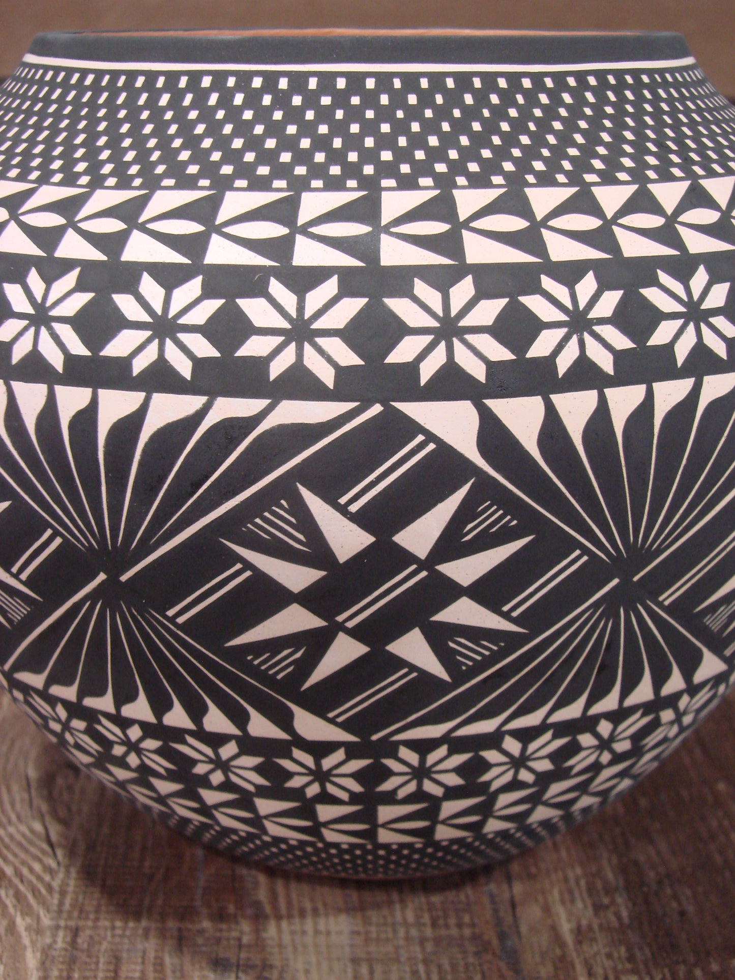 Native American Fine Line Hand Coiled Pottery by Terrance Chino Sr.