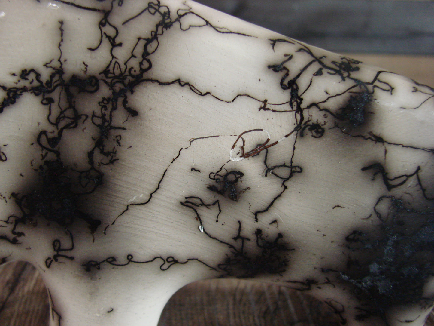 Native American Navajo Pottery Horse Hair Buffalo Sculpture by Vail