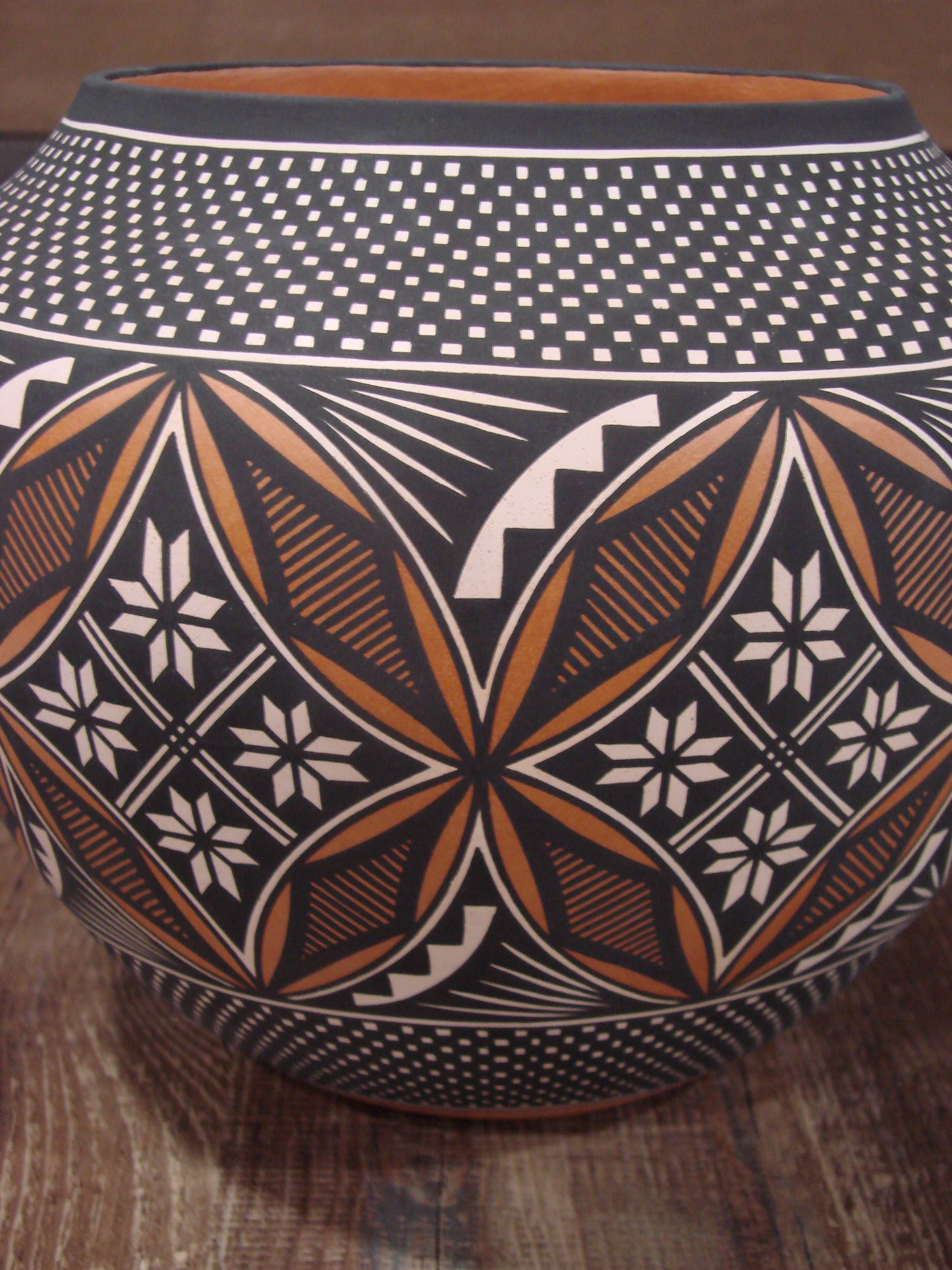 Native American Fine Line Hand Coiled Pottery by Terrance Chino Sr.
