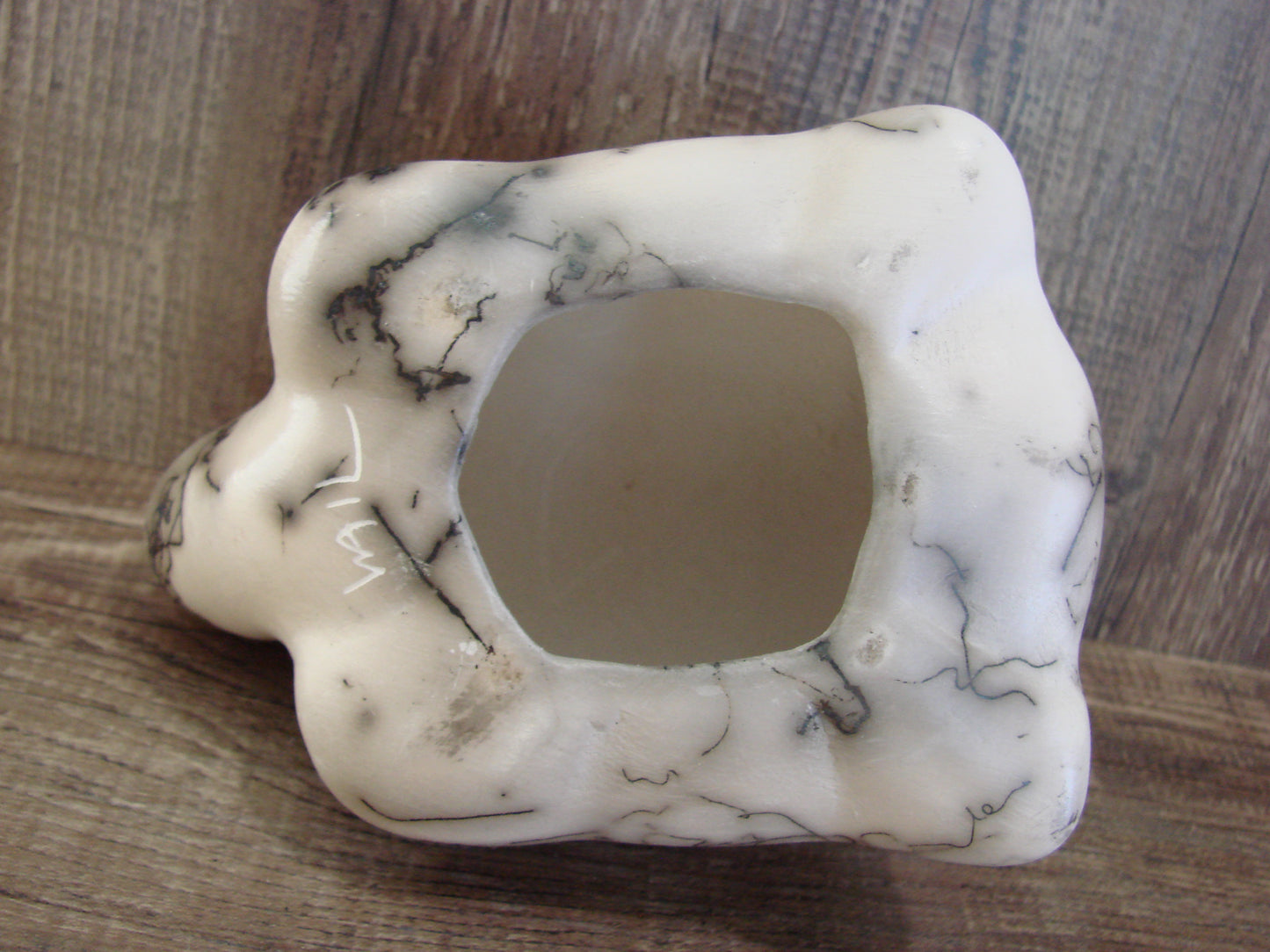 Native American Navajo Indian Pottery Horse Hair Turtle Sculpture by Vail