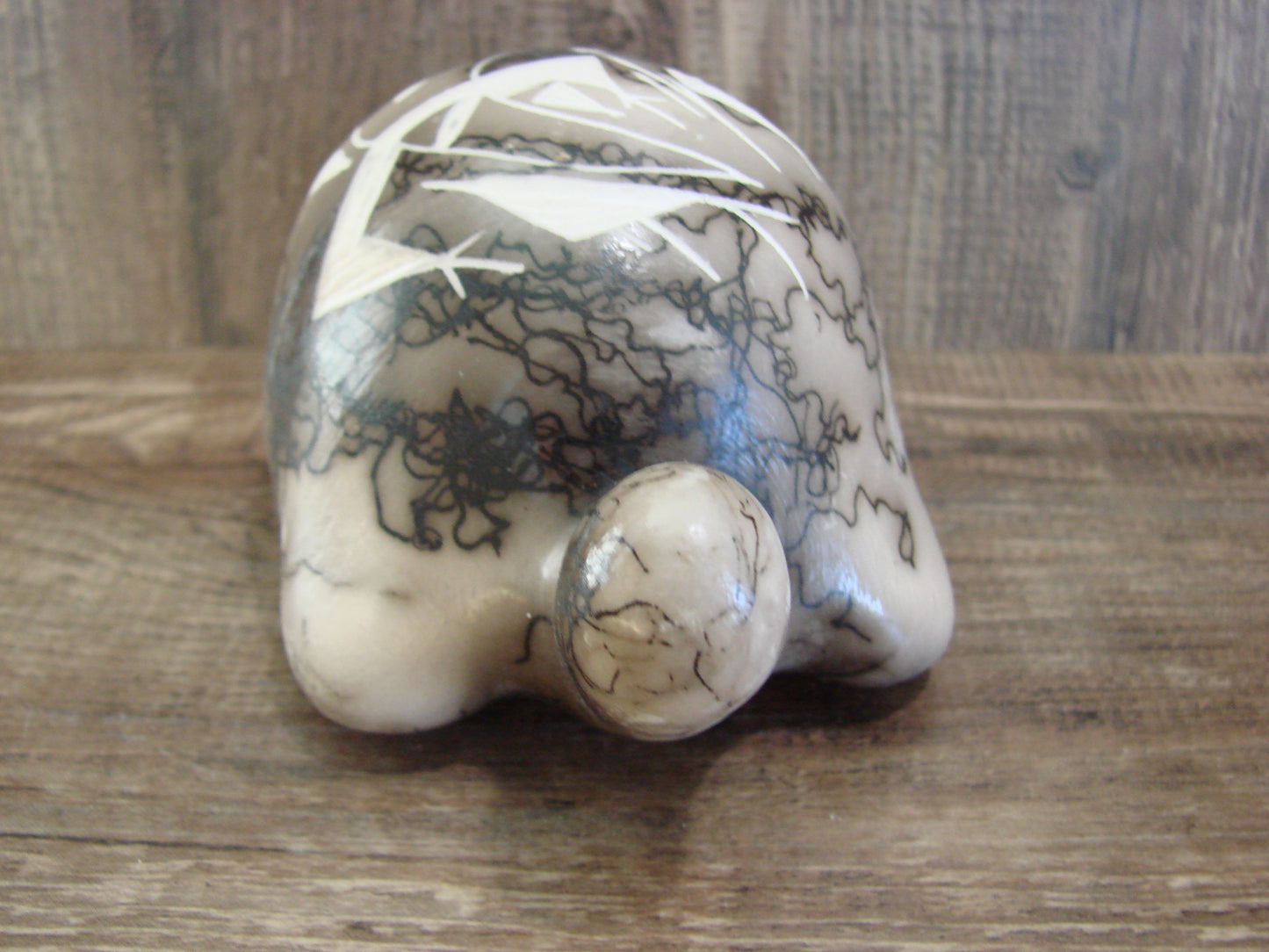 Native American Navajo Indian Pottery Horse Hair Turtle Sculpture by Vail