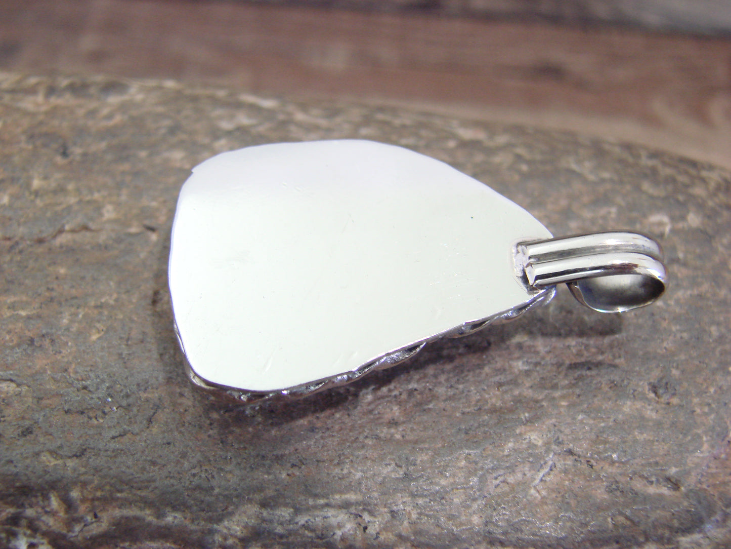 Native American Nickel Silver & Howlite Pendant - Cleveland