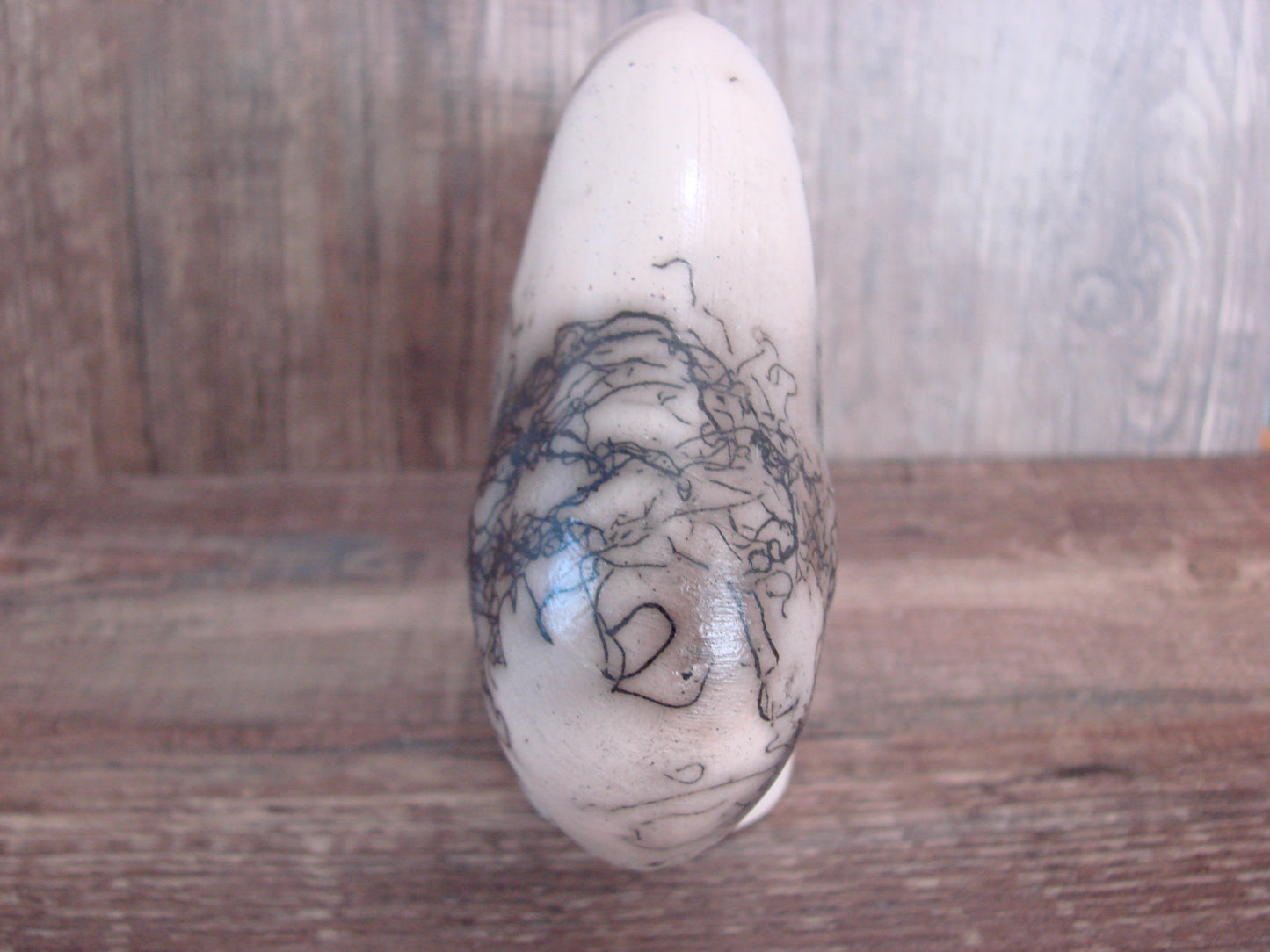 Navajo Pottery Horse Hair Buffalo Sculpture by Vail