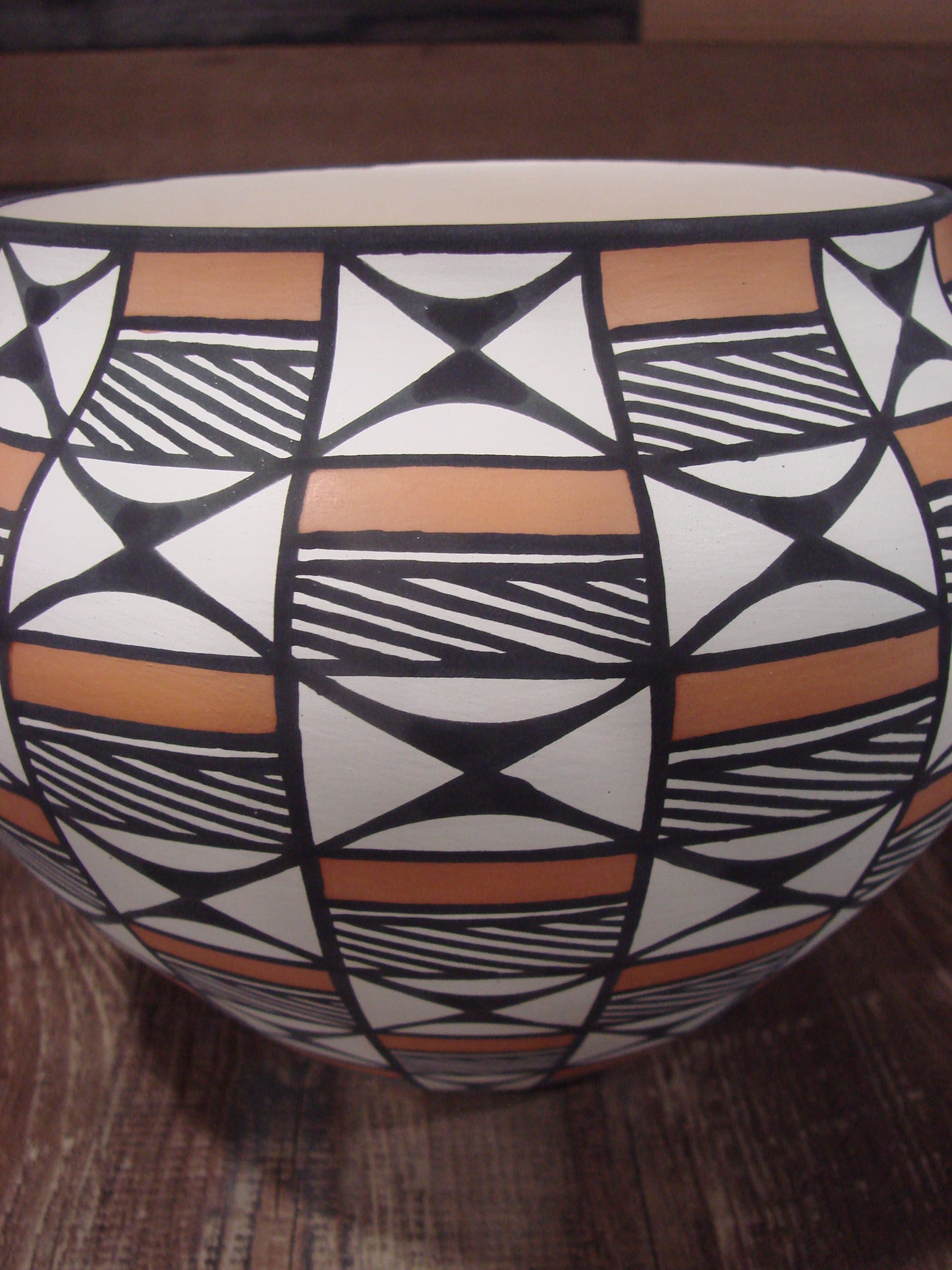 Native American Fine Line Laguna Hand Painted Pottery by DW