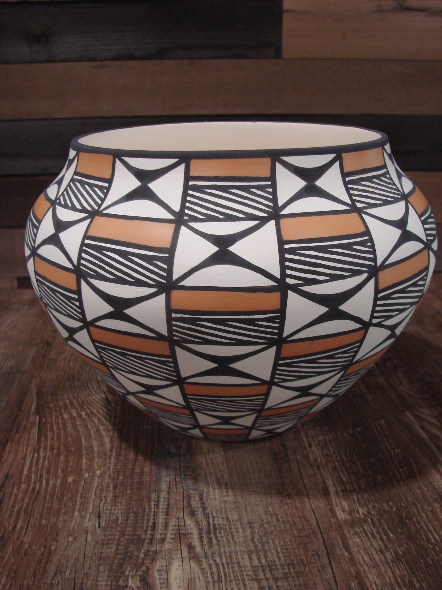 Native American Fine Line Laguna Hand Painted Pottery by DW