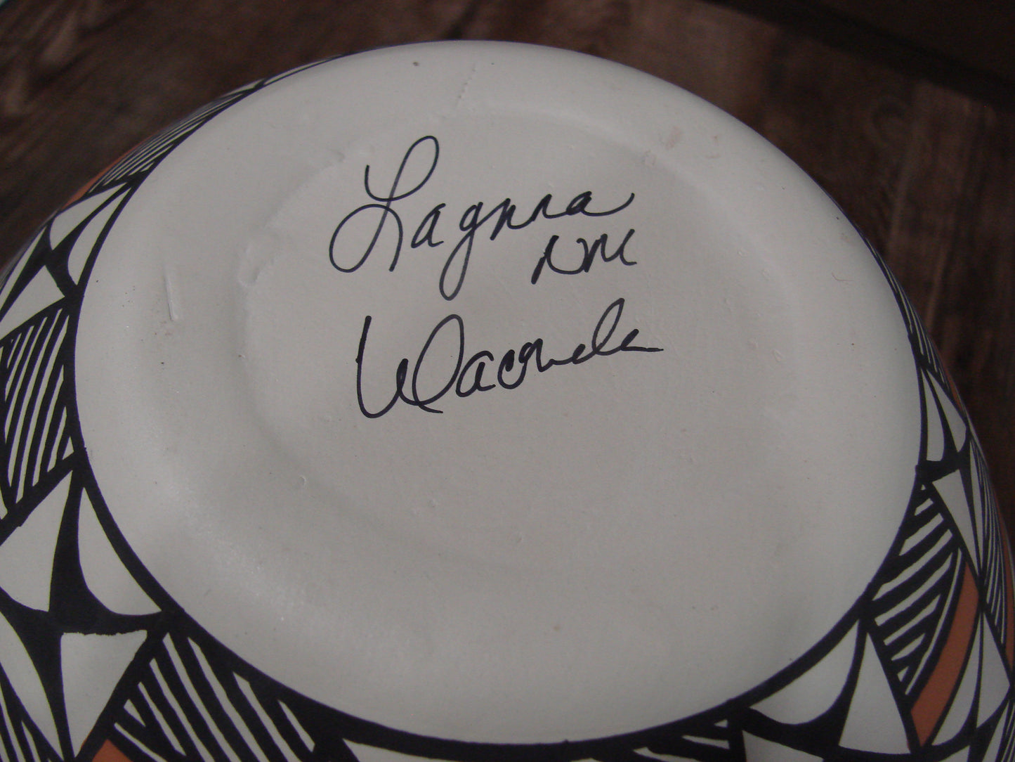 Native American Fine Line Laguna Hand Painted Pottery by DW