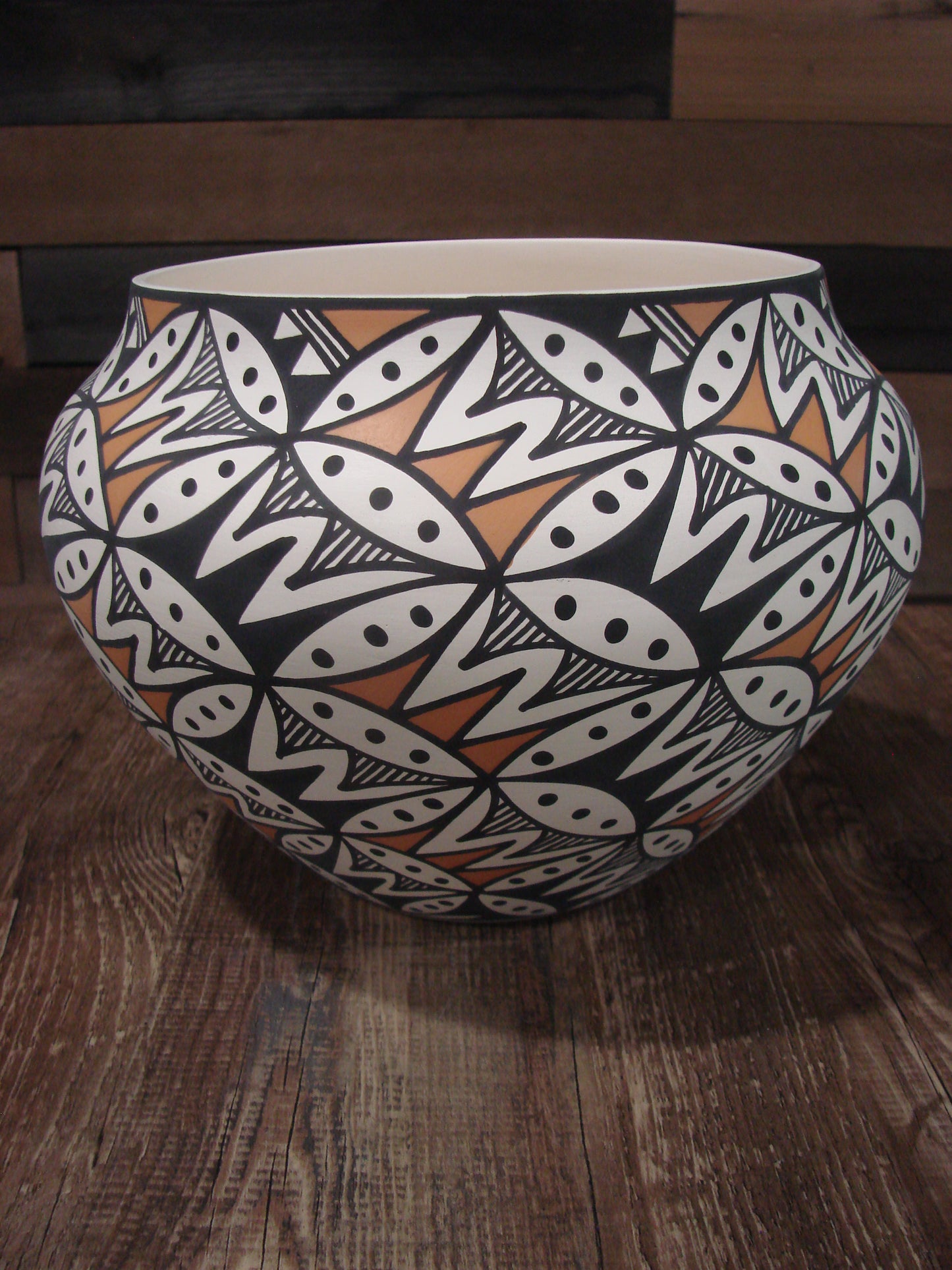 Native American Fine Line Laguna Hand Painted Pottery by DW