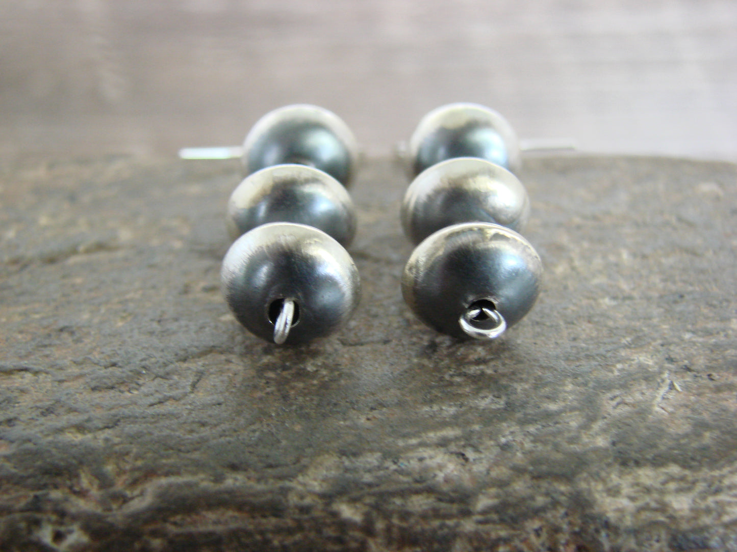 Native American Sterling Silver Navajo Pearl Dangle Earrings by Nez