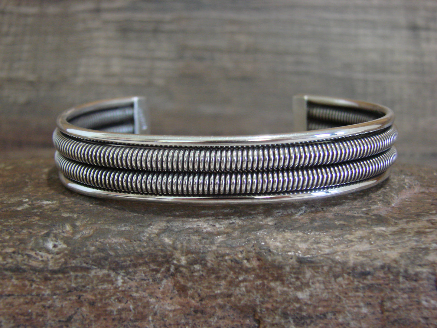 Native American Twisted Sterling Silver Bracelet Cuff by Tahe
