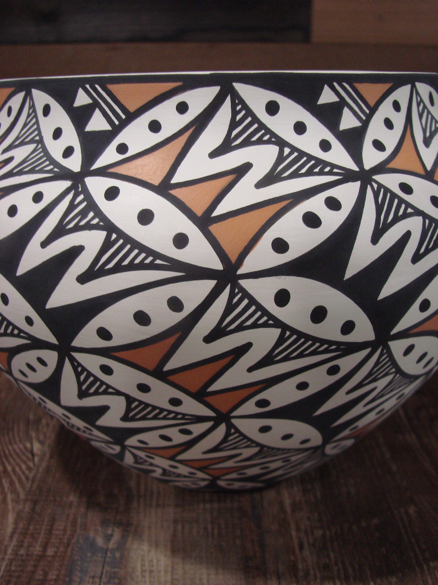 Native American Fine Line Laguna Hand Painted Pottery by DW