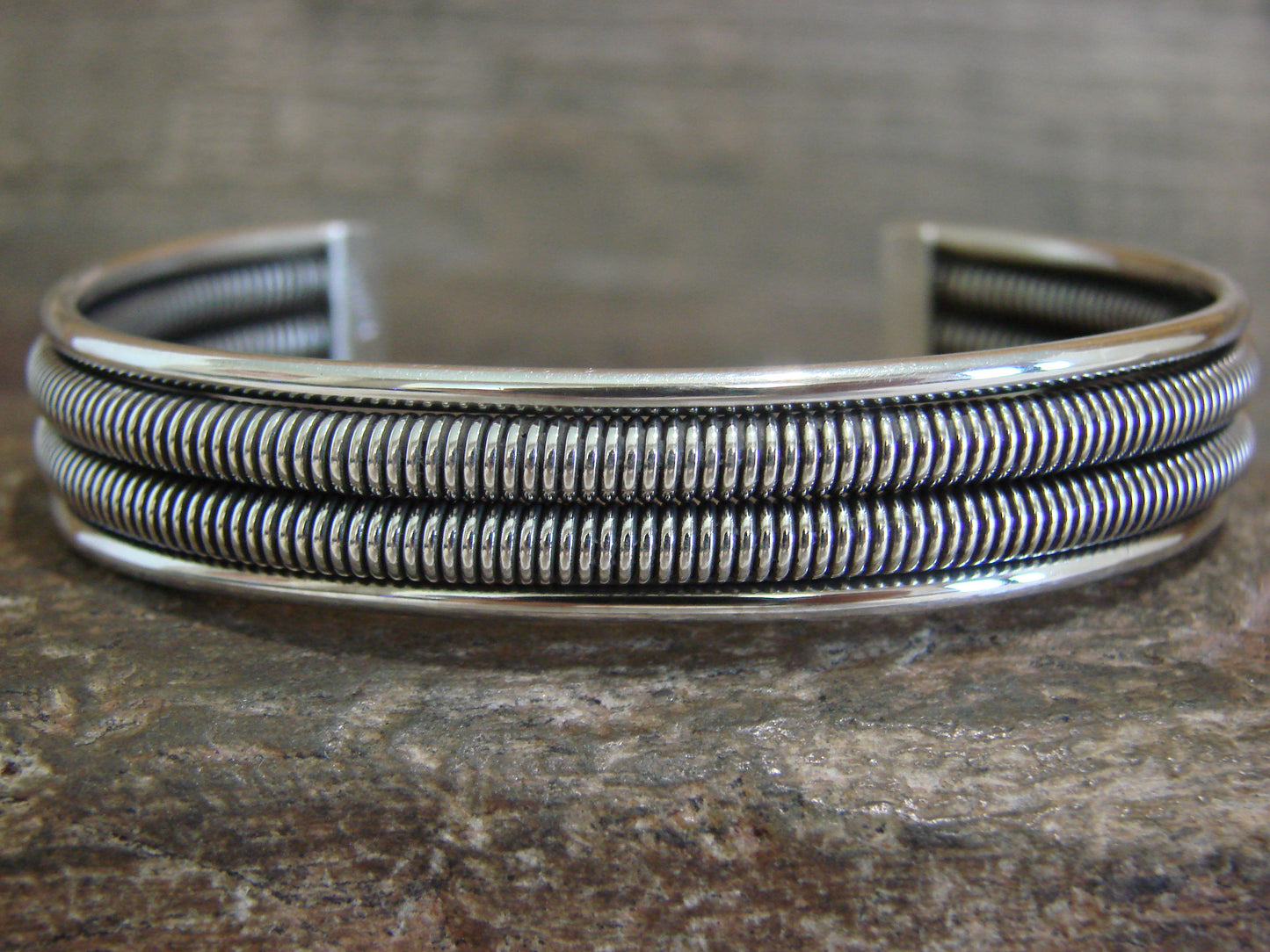 Native American Twisted Sterling Silver Bracelet Cuff by Tahe